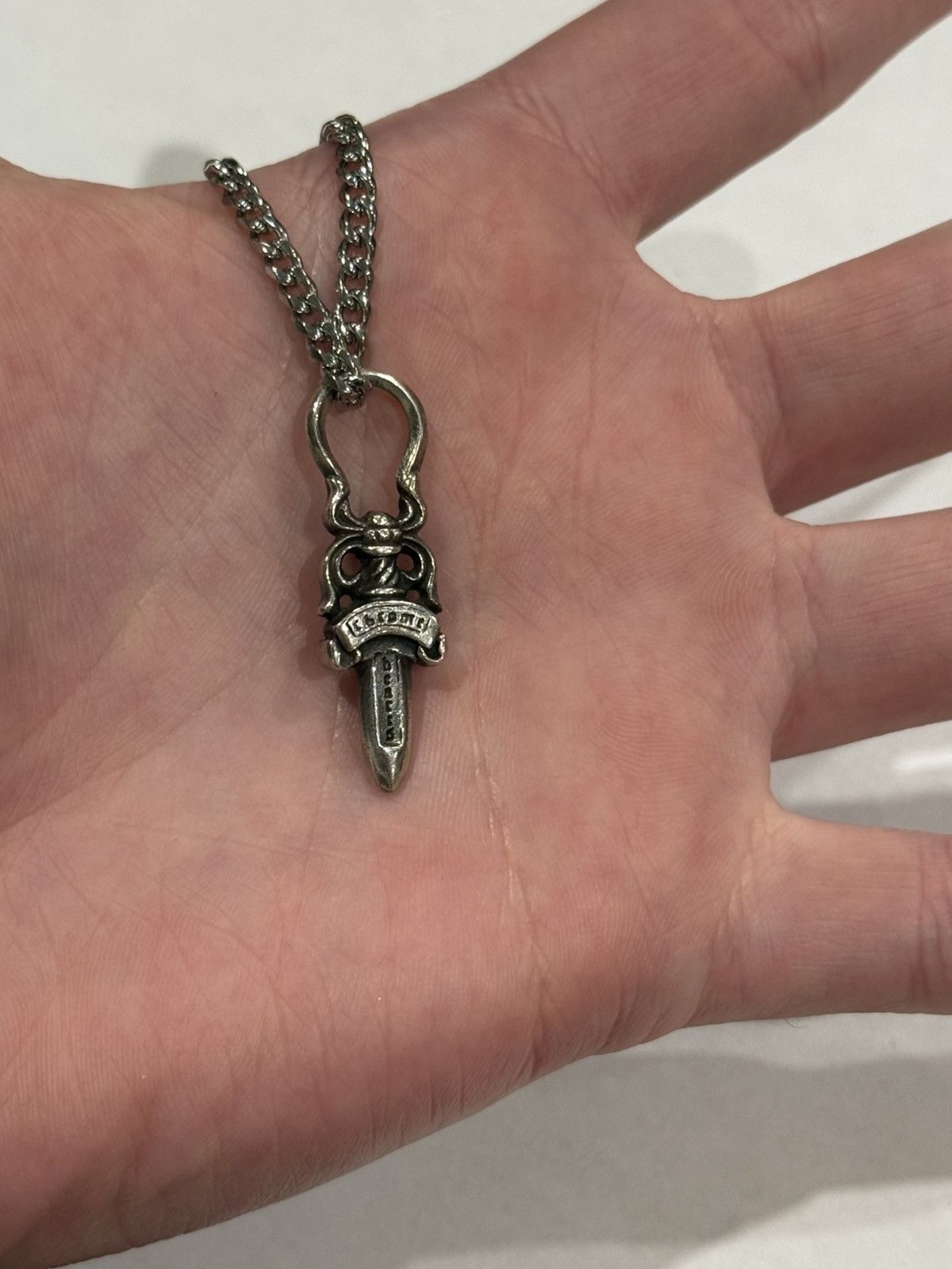 Chrome Hearts Chrome Hearts Dagger Pendant Cuban Link Chain Necklace 925 Size ONE SIZE - 4 Thumbnail