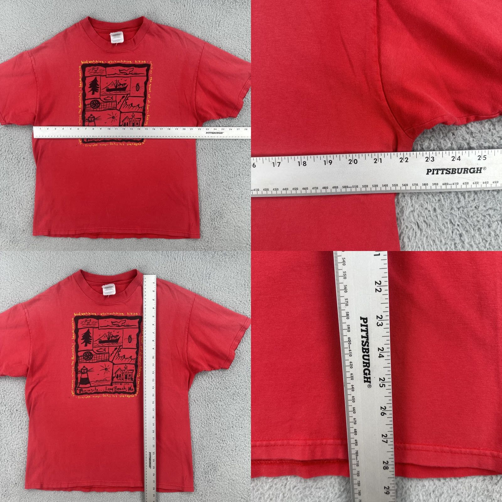 Hanes VINTAGE Hanes Beefy-T Mens XL Faded Red T-Shirt Short Sleeve Crew Neck Washington Peninsula 90s Classic USA Womens? Size US XL / EU 56 / 4 - 8 Thumbnail