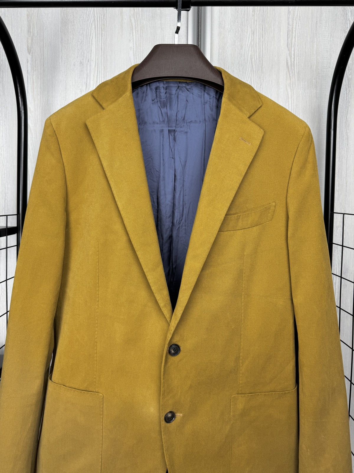Suitsupply Suitsupply Caccioppoli Cotton Mustard lined blazer size 44 Size 44L - 3 Thumbnail
