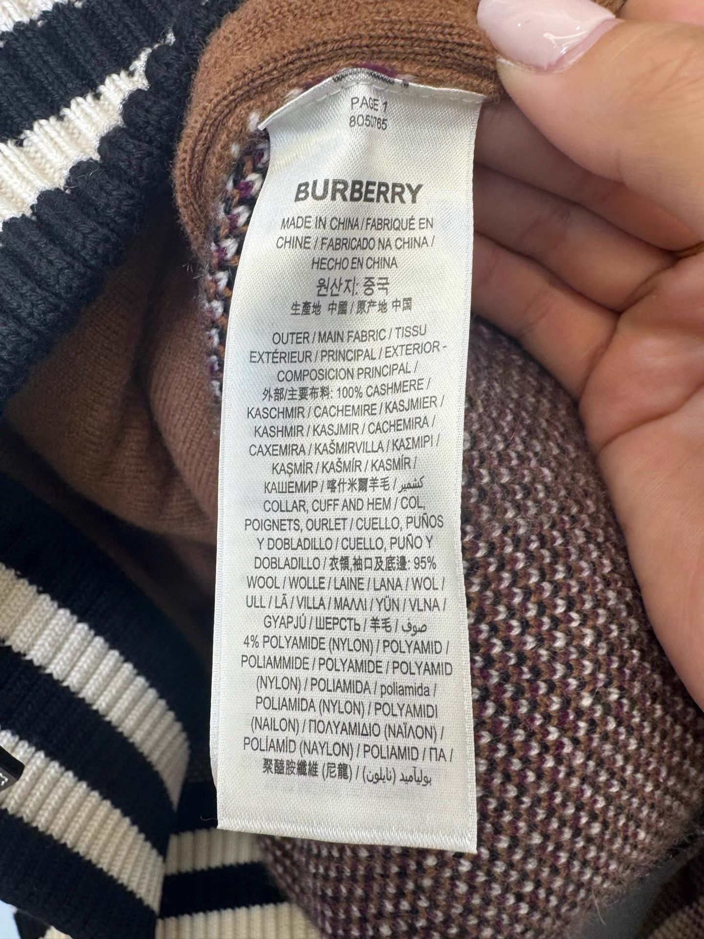 Burberry Burberry FW21 Check Cashmere Bomber Jacket K36 Size US L / EU 52-54 / 3 - 4 Thumbnail
