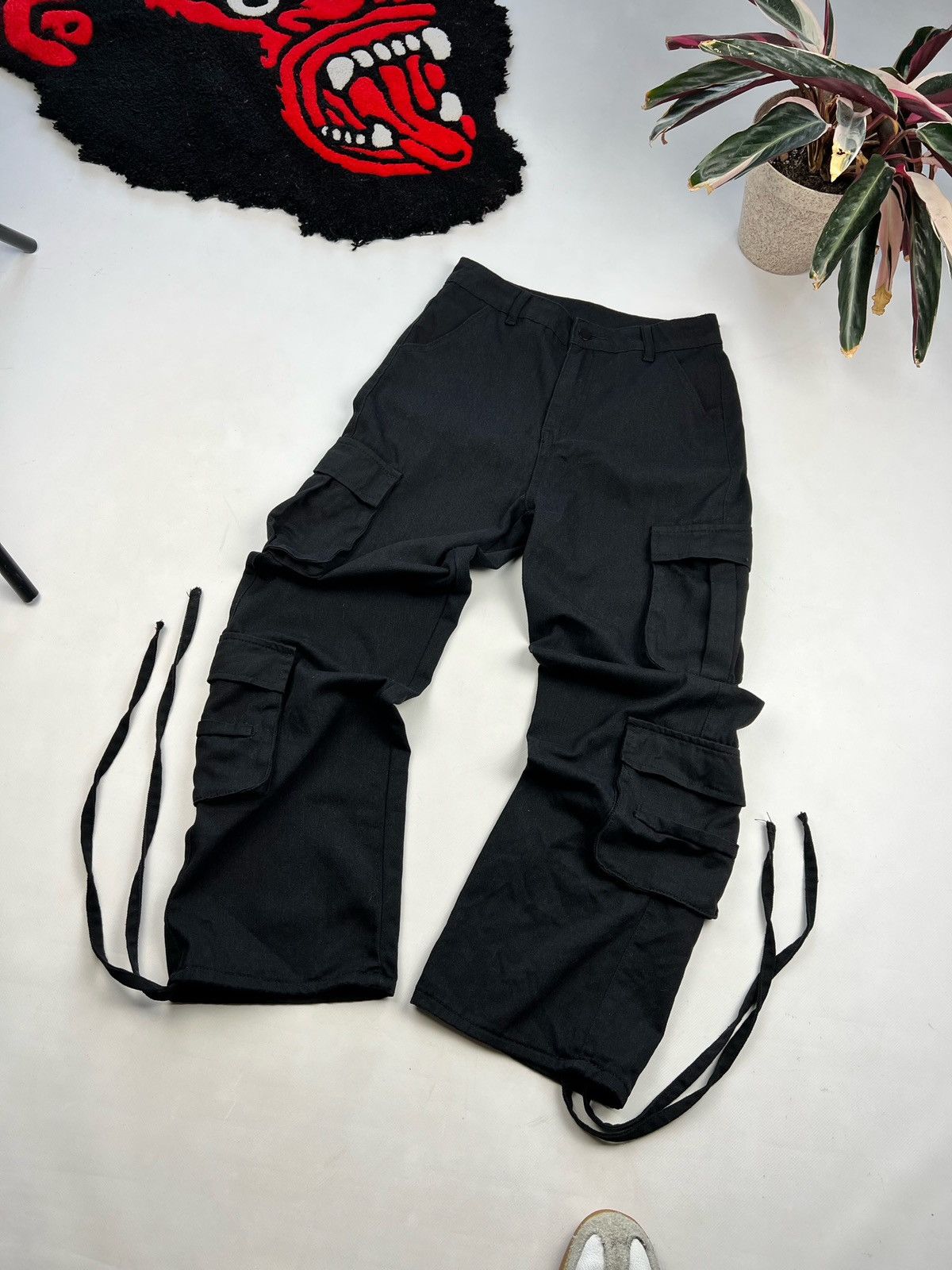 Japanese Brand × PPFM Vintage black cargo pants pocket bondage Size US 28 / EU 44 - 2 Thumbnail