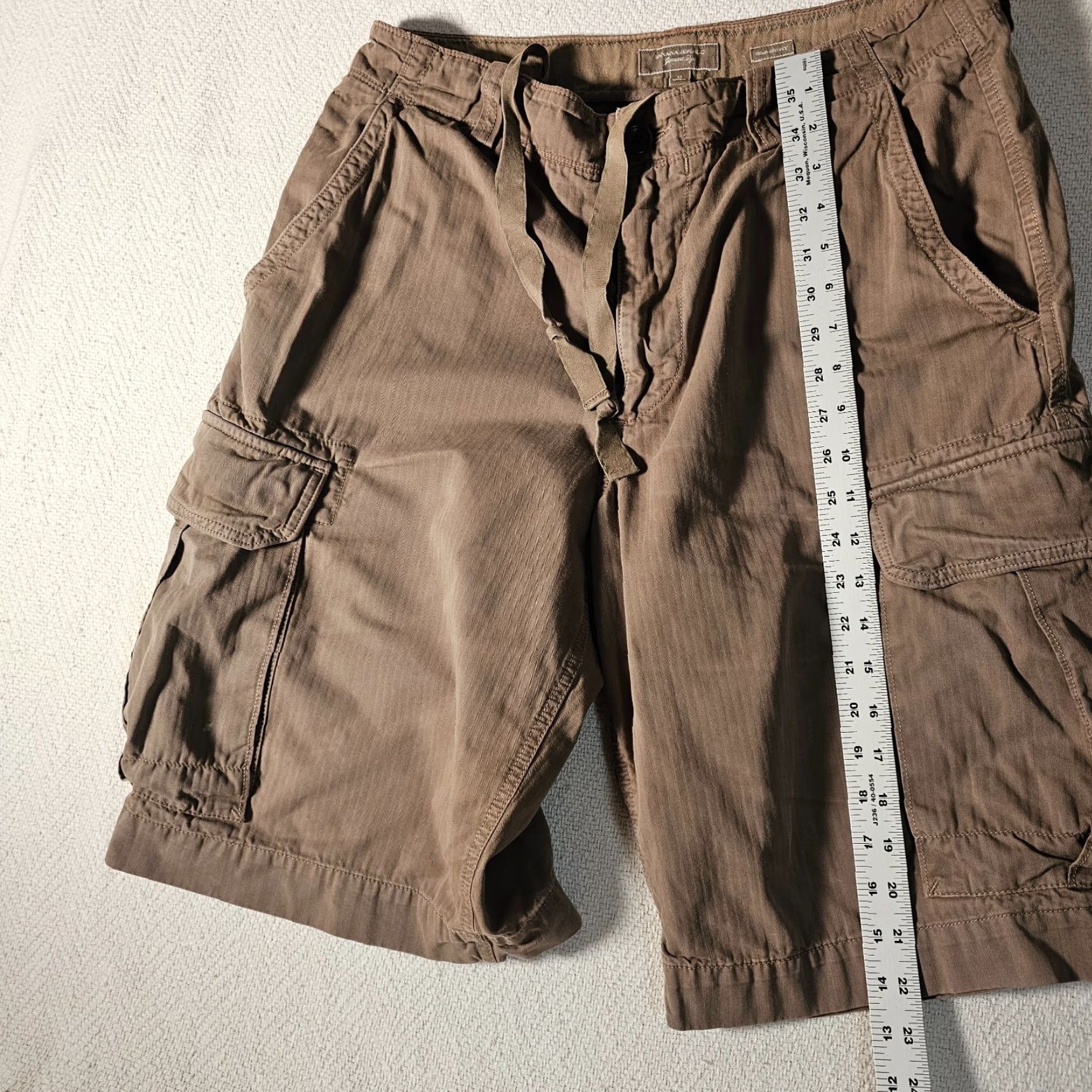 Banana Republic Banana Republic Shorts Cargo Relaxed Fit Men 33 Tan Stone Cotton Outdoor Casual Garment Dye Size US 33 - 5 Thumbnail