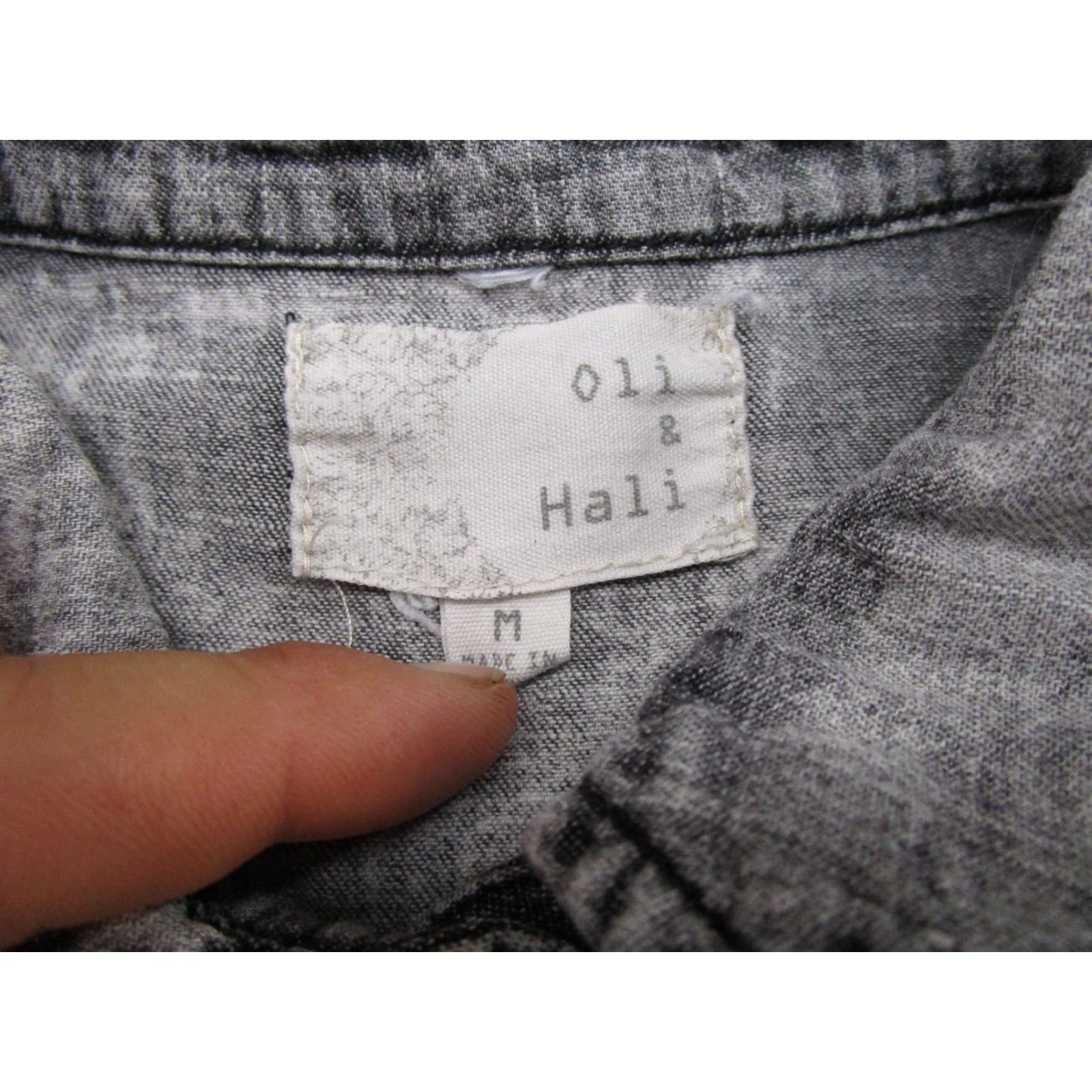 Vintage Oli & Hali Patchwork Snap Up Long Sleeve Shirt M Black Boho Grunge Size M / US 6-8 / IT 42-44 - 2 Thumbnail