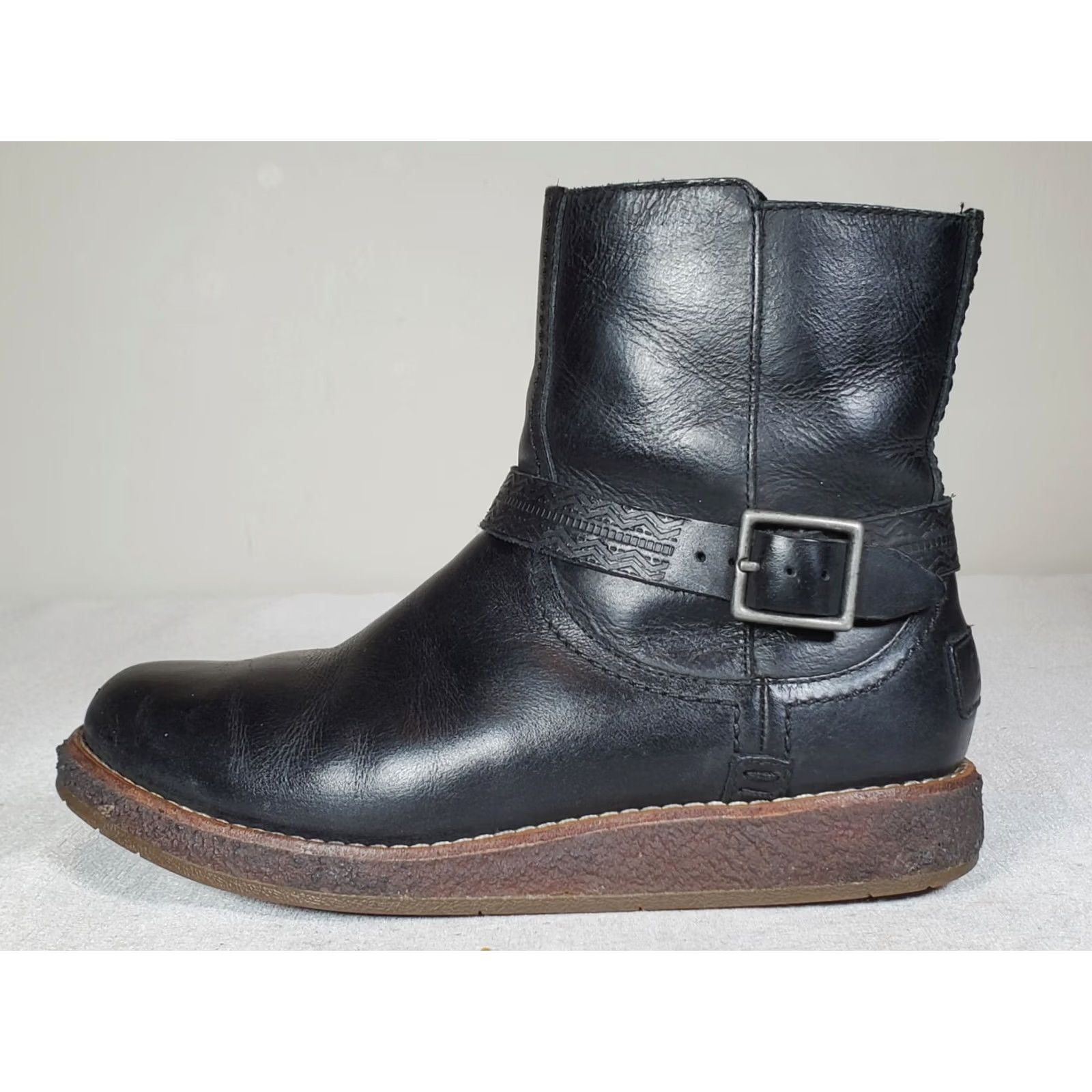 Ugg VINTAGE UGG Australia Camren Leather Boots Black Buckle Side Zip Women's US 5 Size US 5 / IT 35 - 4 Thumbnail