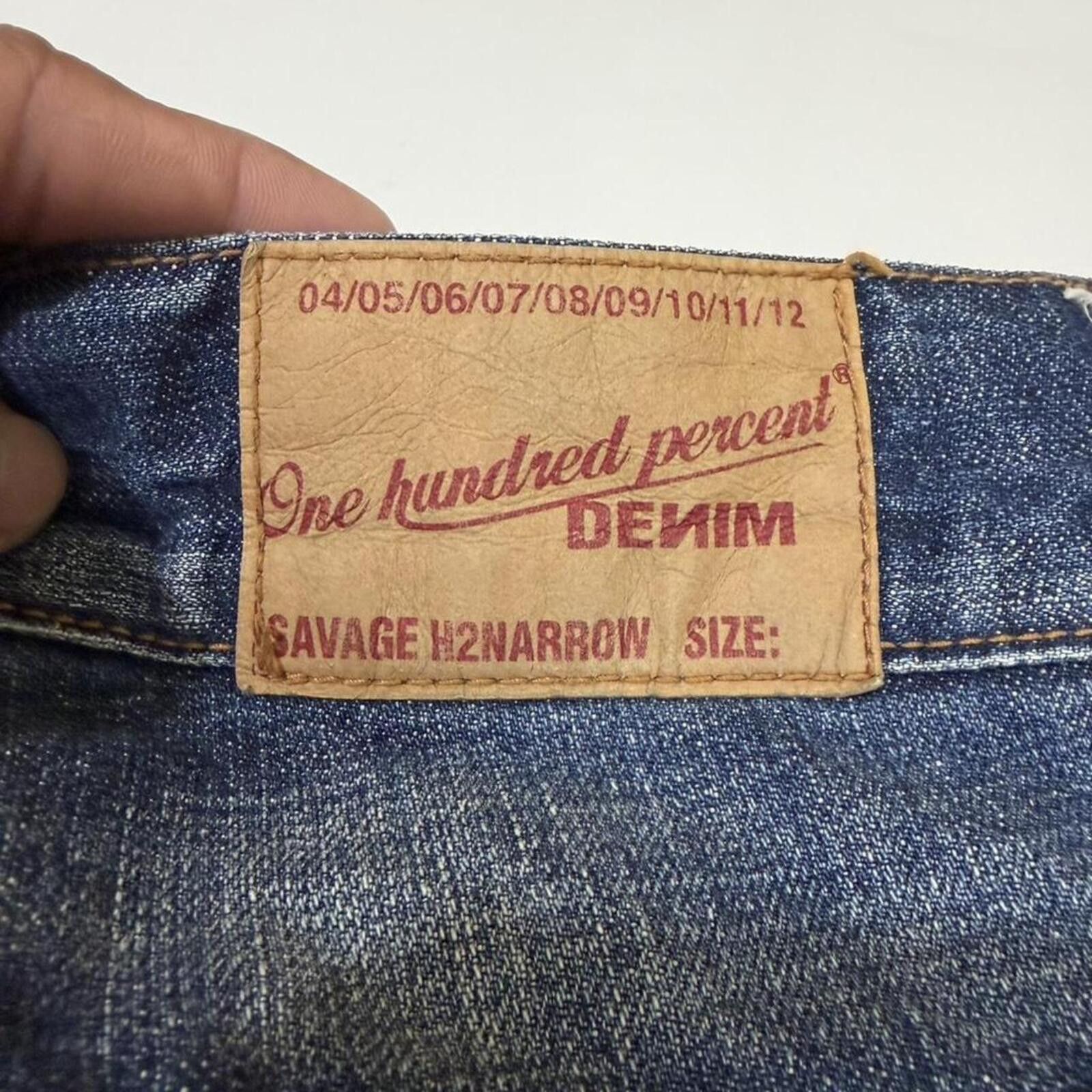 True Religion One Hundred Percent Denim blue jeans unique design Size US 31 - 7 Thumbnail