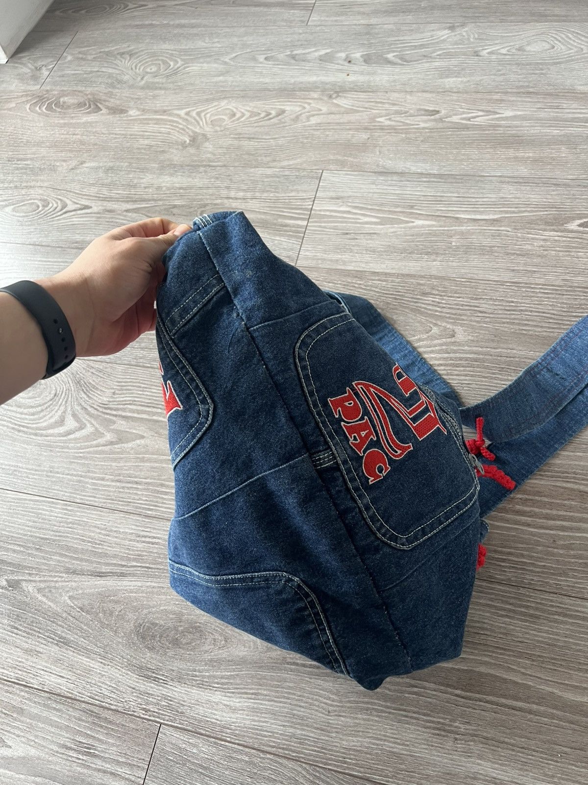 Affliction × Handmade ‼️Vintage Handmade Avant Garde 2Pac Denim Big Logo Sling Bag‼️ Size ONE SIZE - 25 Thumbnail