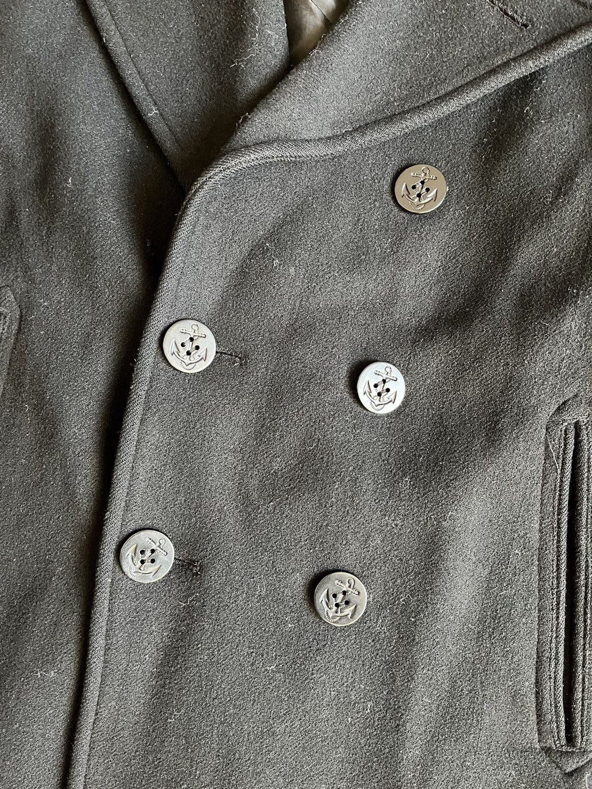Vintage Vintage US Navy Military Double Breasted Wool Deck Jacket Size US L / EU 52-54 / 3 - 3 Thumbnail