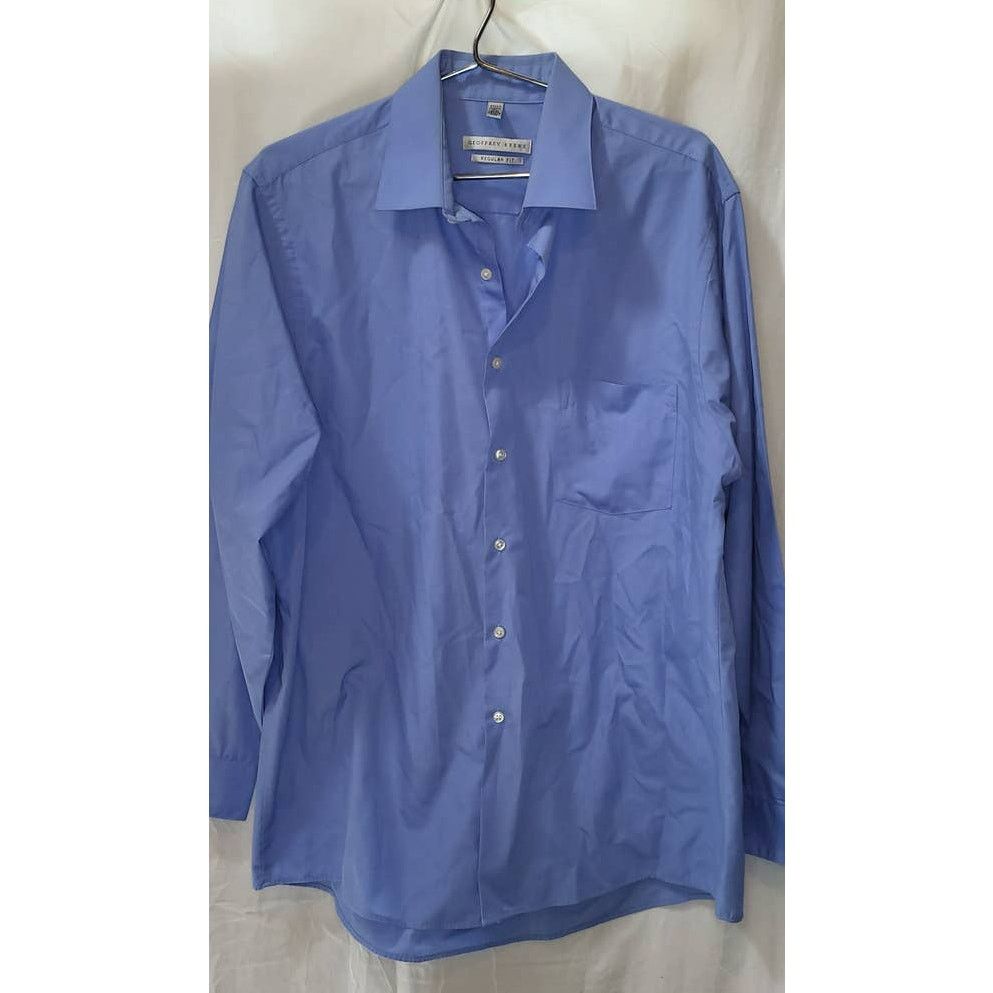 Geoffrey Beene Geoffrey Beene Blue Regular Fit Button Down Top 16 1/2 34/35 Size US M / EU 48-50 / 2 - 1 Thumbnail