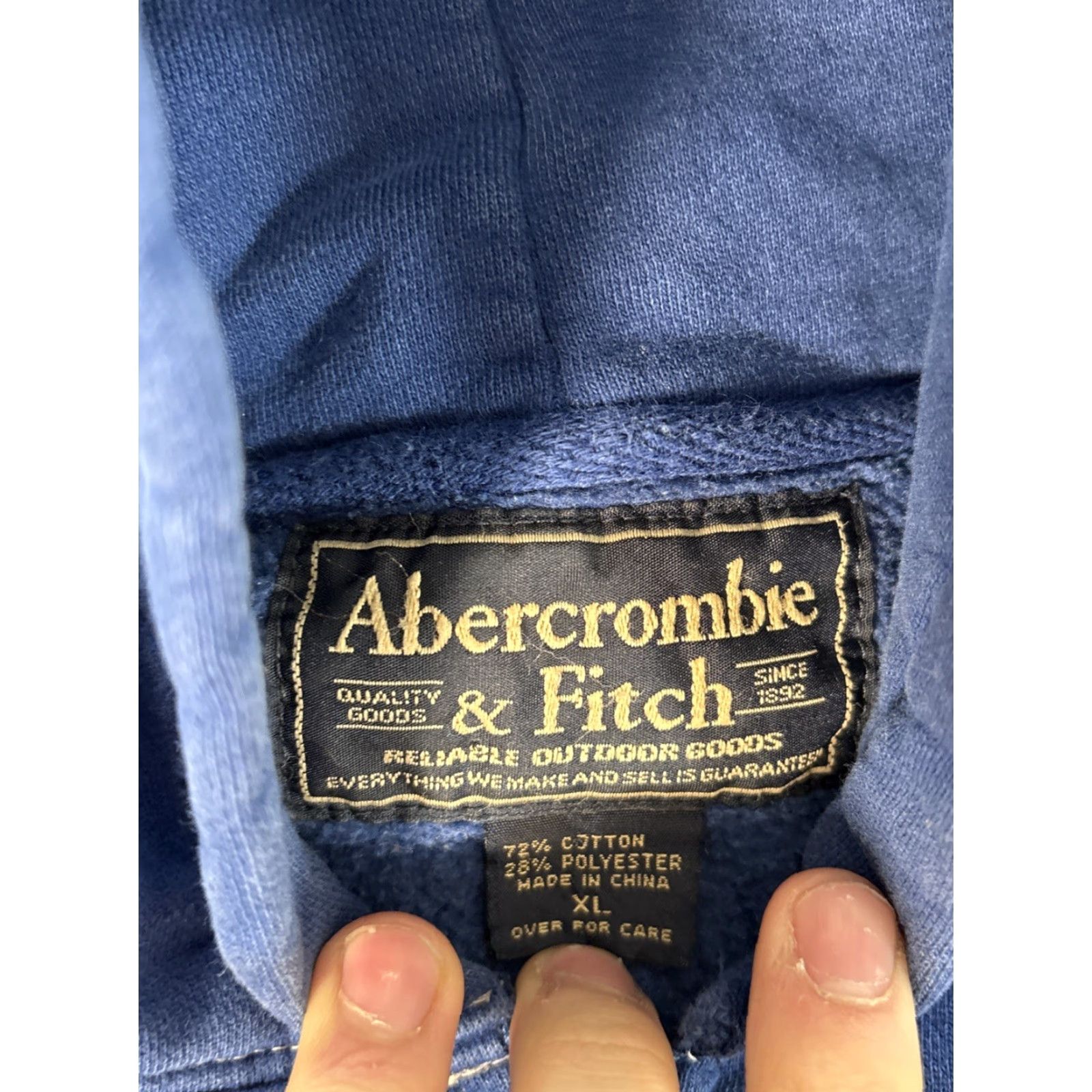 Abercrombie & Fitch VINTAGE Abercrombie & Fitch Hoodie Mens XL Blue Athletics Full Zip 90s Hooded Heavyweight Pockets Size US XL / EU 56 / 4 - 4 Thumbnail
