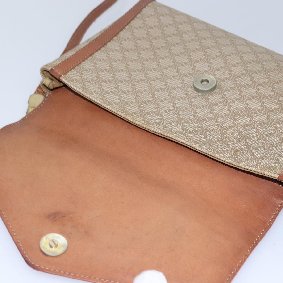 Celine CELINE Macadam Canvas Shoulder Bag Beige Size ONE SIZE - 9 Thumbnail