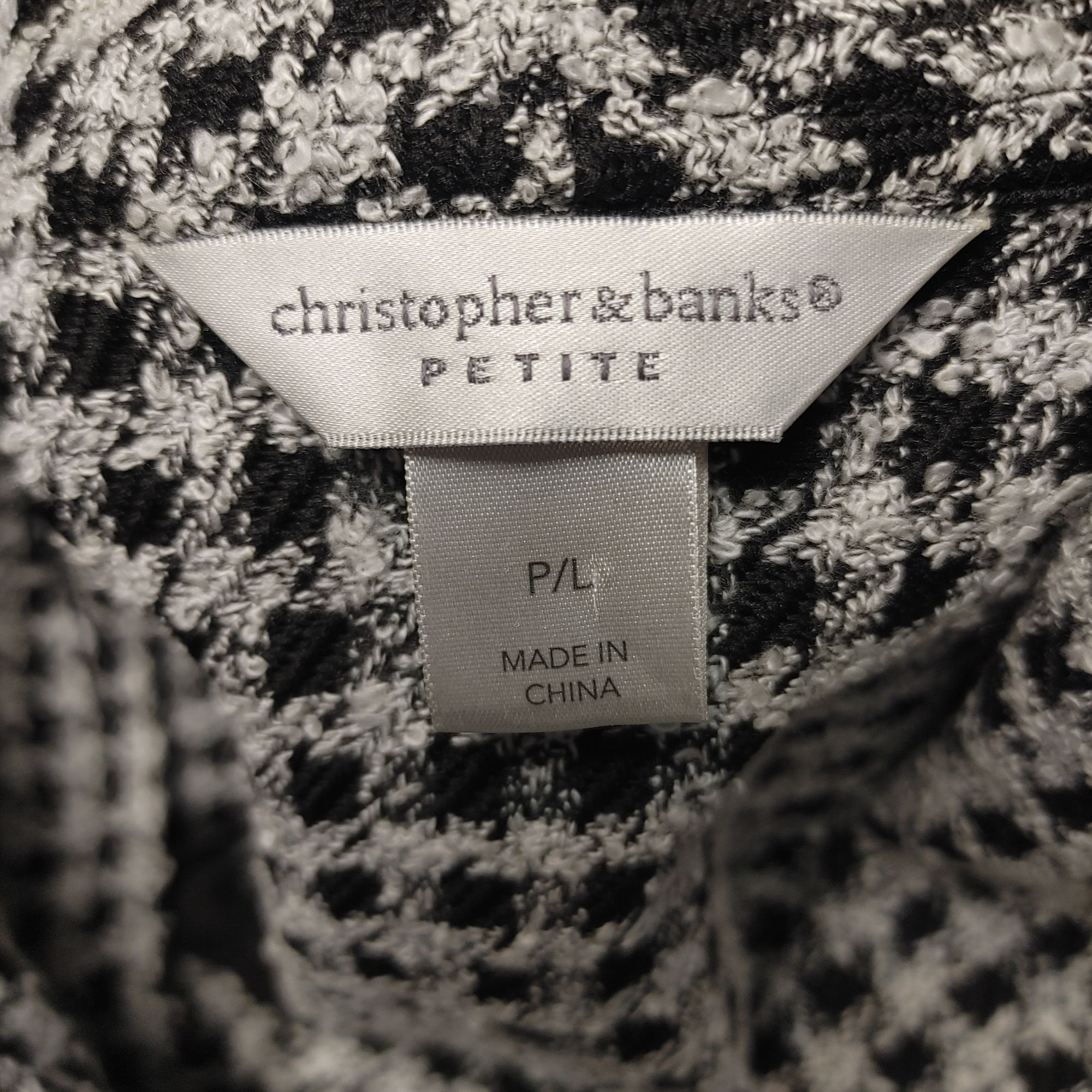 Other Christopher & Banks Women's Petite Houndstooth Pattern Sweat Size L / US 10 / IT 46 - 3 Thumbnail