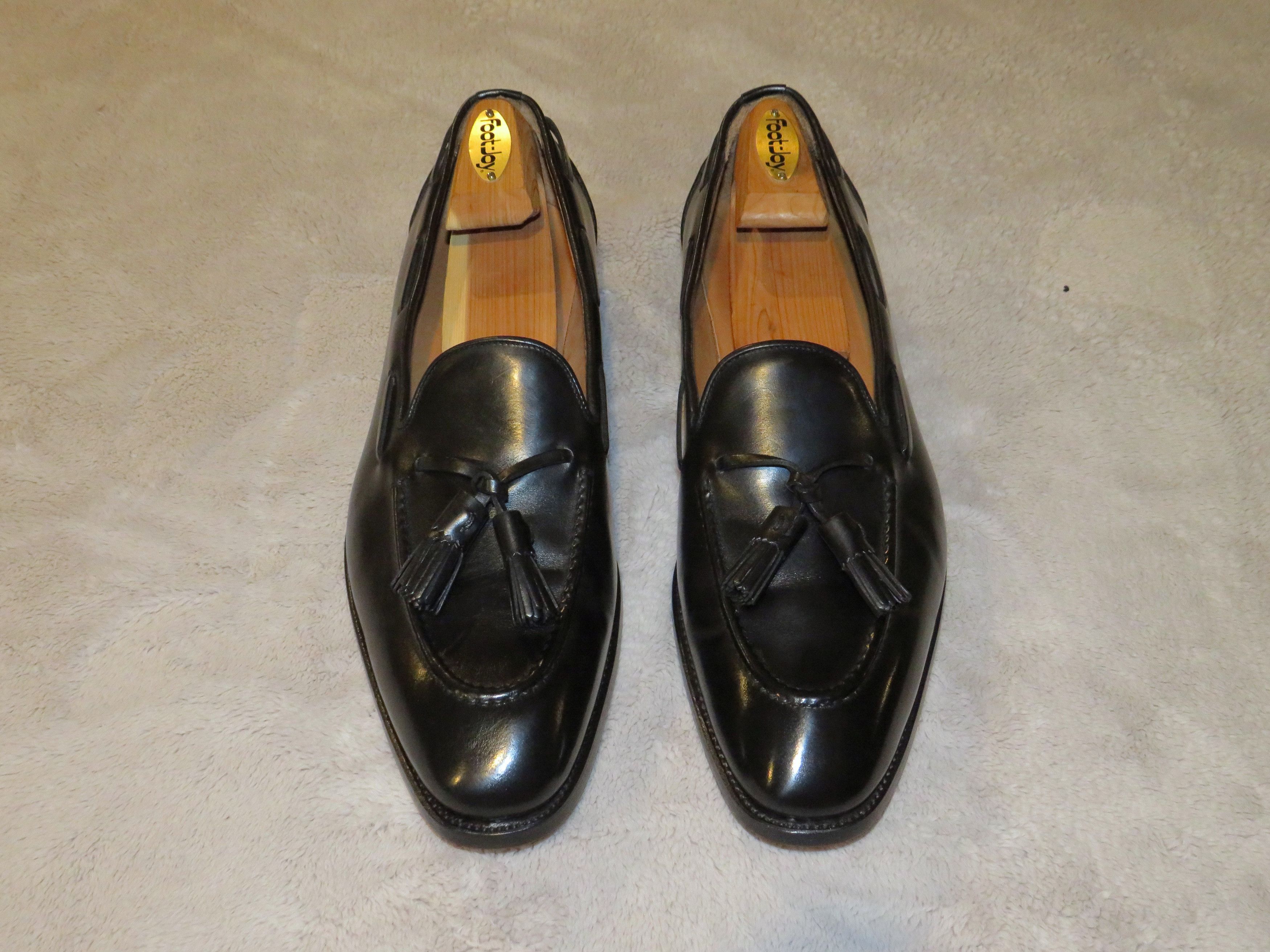 image of Ralph Lauren Purple Label Luther Black Leather Tassel Loafers 12D Nwb $1250, Men's