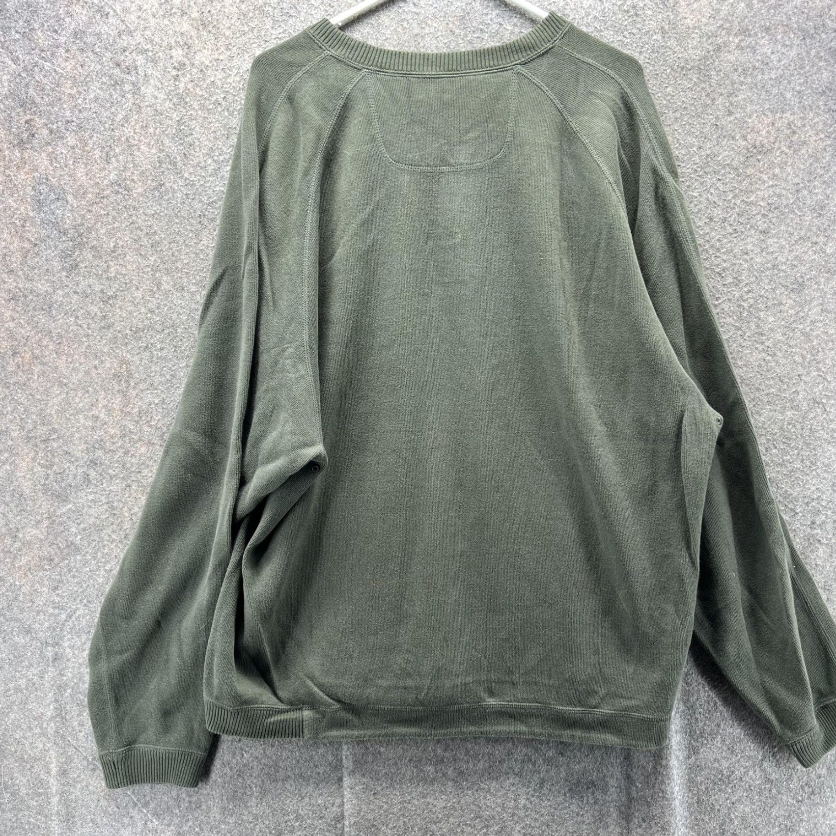 Tommy Bahama Tommy Bahama Sweater Mens XL Green V Neck Pullover Cotton Knit Reversible Knit, Solid, Raglan, Long Sleeve, Casual, Fall Winter Spring, Mens Size US XL / EU 56 / 4 - 2 Thumbnail