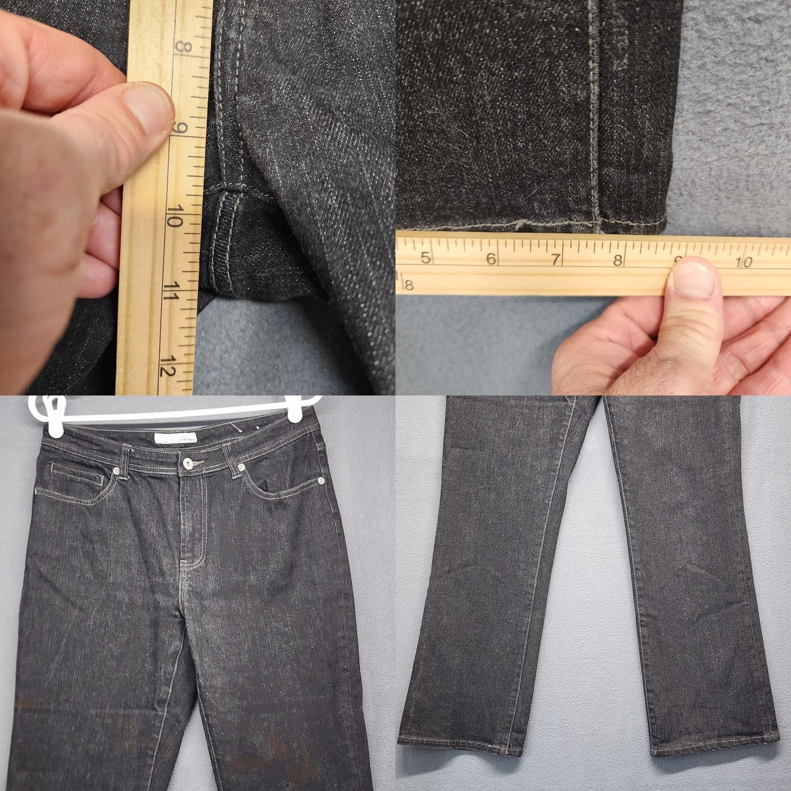 Vintage Chico's Platinum Jeans Bootcut Mid Rise 10 Short Womens Black Stretch 5-Pocket Denim Shorts? Size 32" / US 10 / IT 46 - 8 Thumbnail