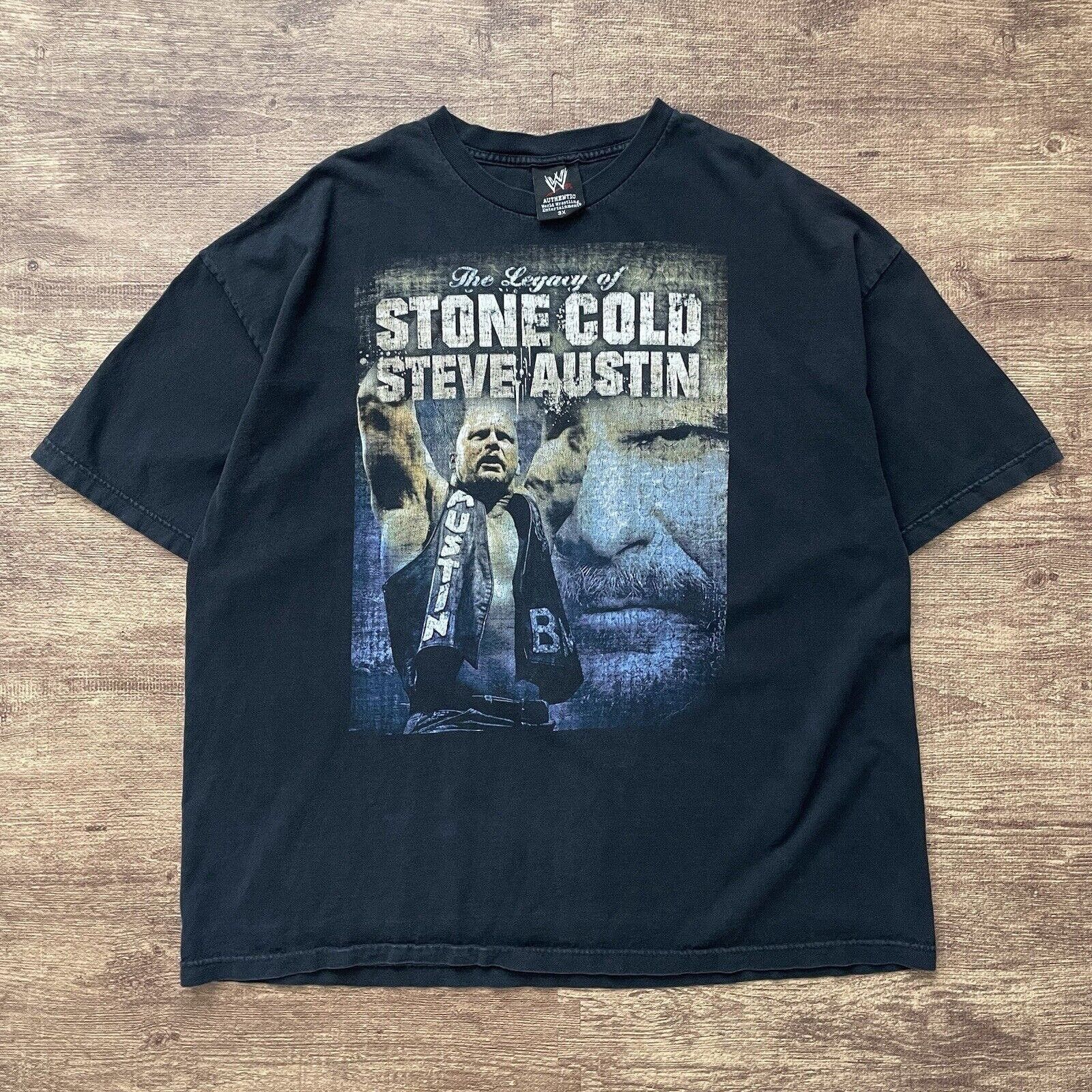 image of Vintage Stone Cold Steve Austin T-Shirt Men's 3Xl Wwf in Black (Size 2XL)