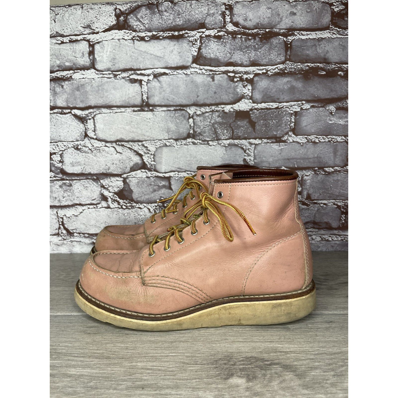 Red Wing Red Wing 3387 Rose Pink Leather Lace Up Work Boots Women's S Size US 8.5 / IT 38.5 - 19 Thumbnail