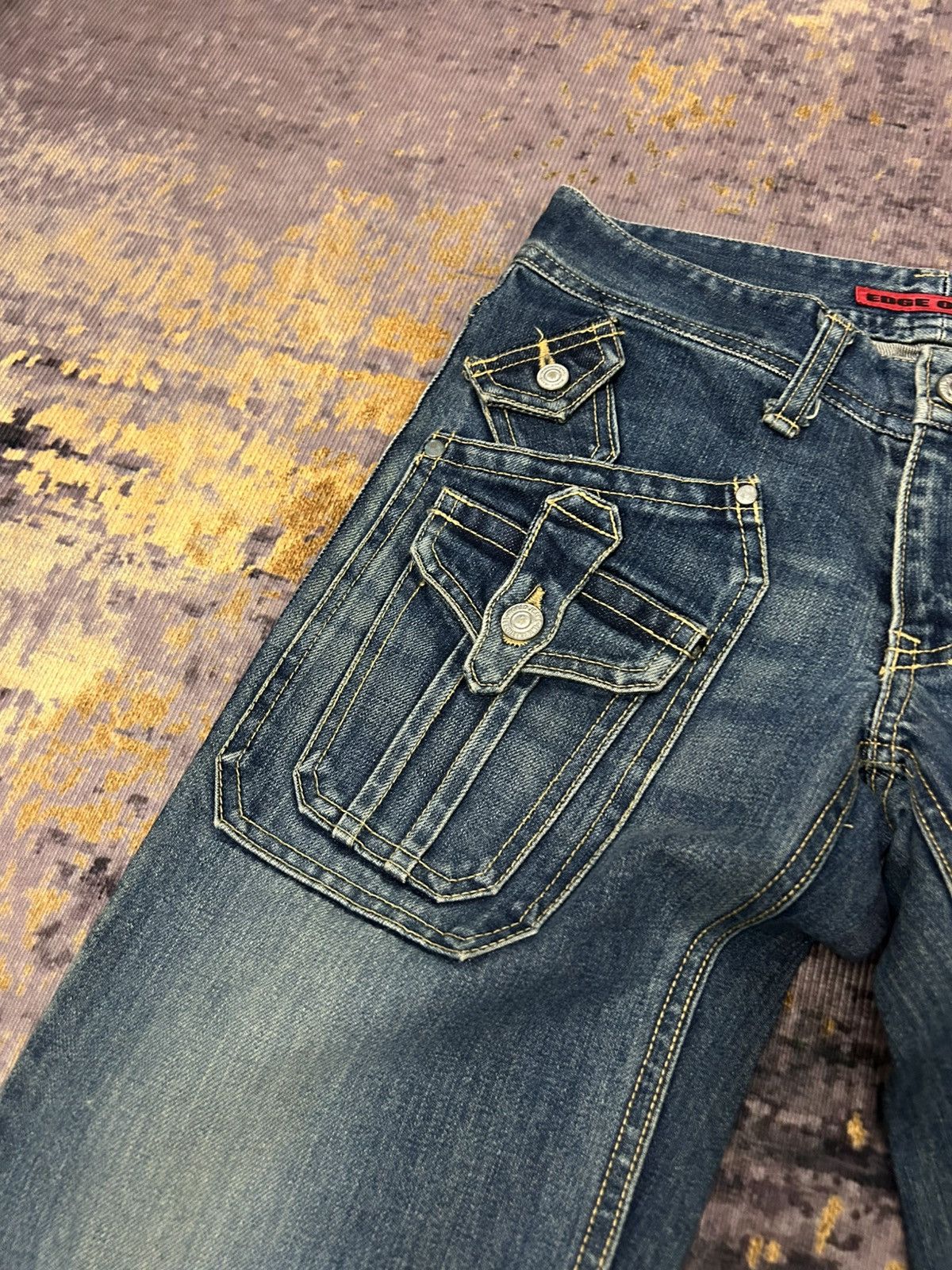 If Six Was Nine Vintage Edge Rupert Multi Pocket Flare Jeans Size US 29 - 8 Thumbnail