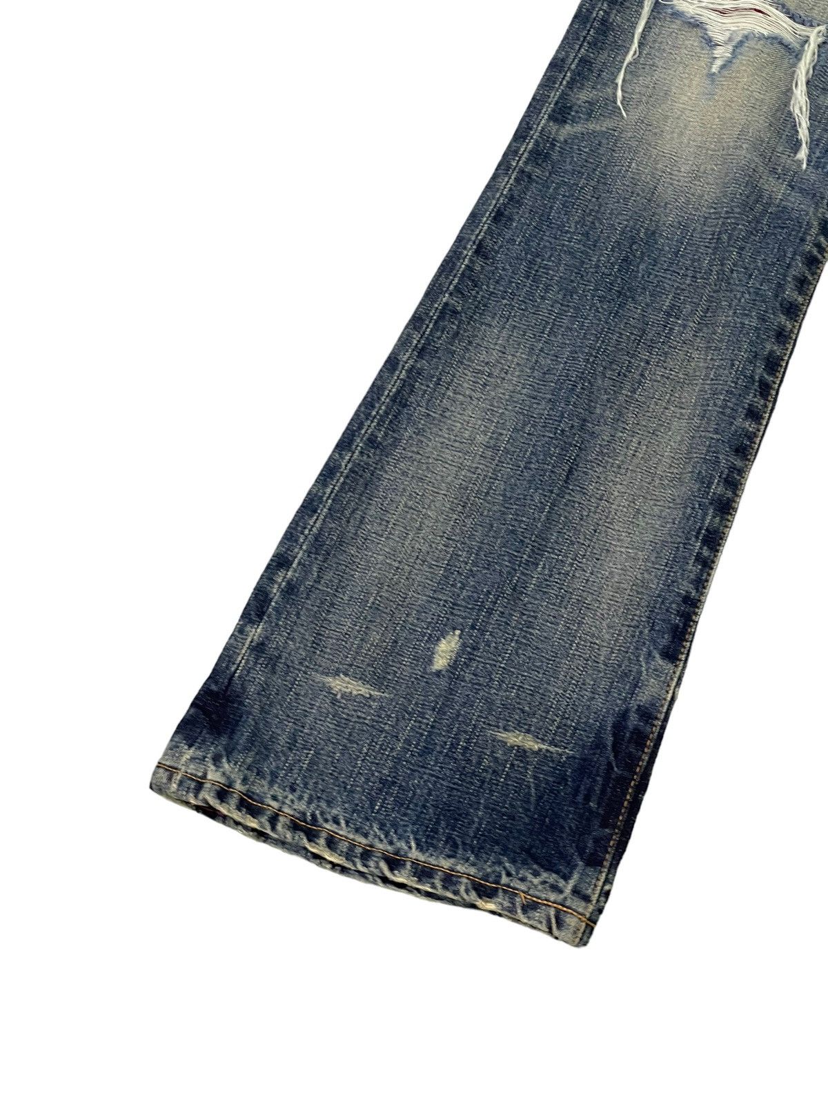 Japanese Brand Flare Jeans Sanford Distress Low Rise Boot Cut 8🟦1 Size US 30 / EU 46 - 5 Thumbnail