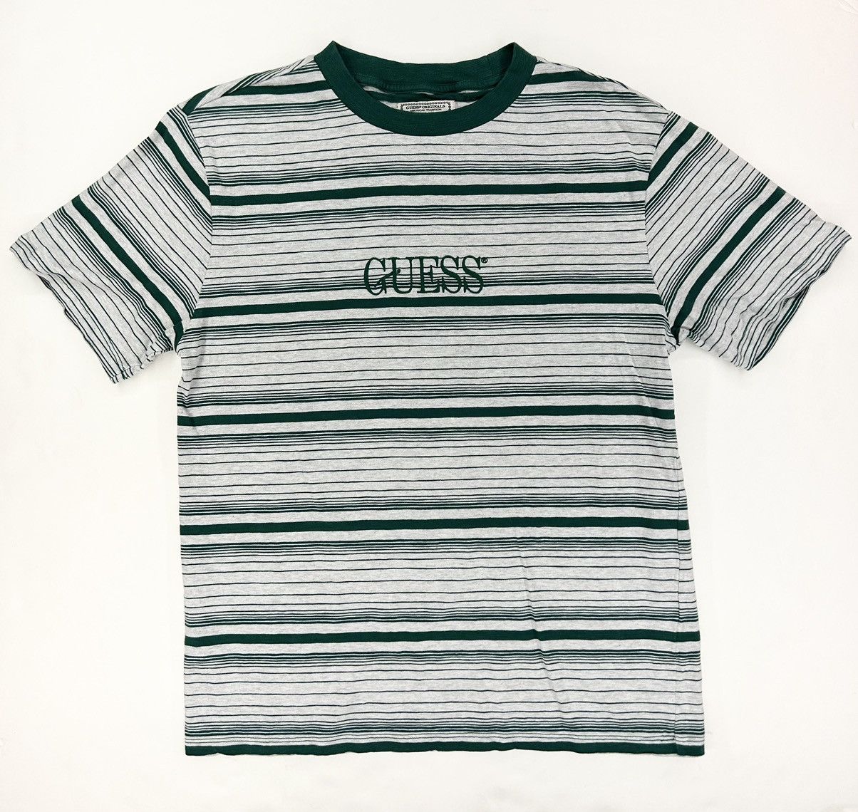 Guess Vintage Guess green striped tee Size US M / EU 48-50 / 2 - 1 Thumbnail