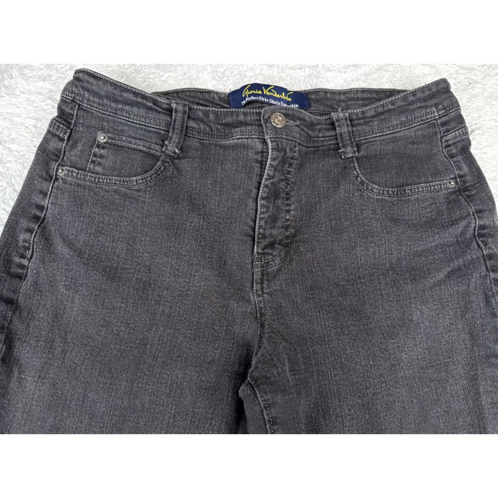 Gloria Vanderbilt Gloria Vanderbilt Jeans Women Bootcut 14 Regular Black Denim Mid Rise 32x28 5-Pocket Stretch Cotton Blend Women Size 36" / US 14 / IT 50 - 4 Thumbnail