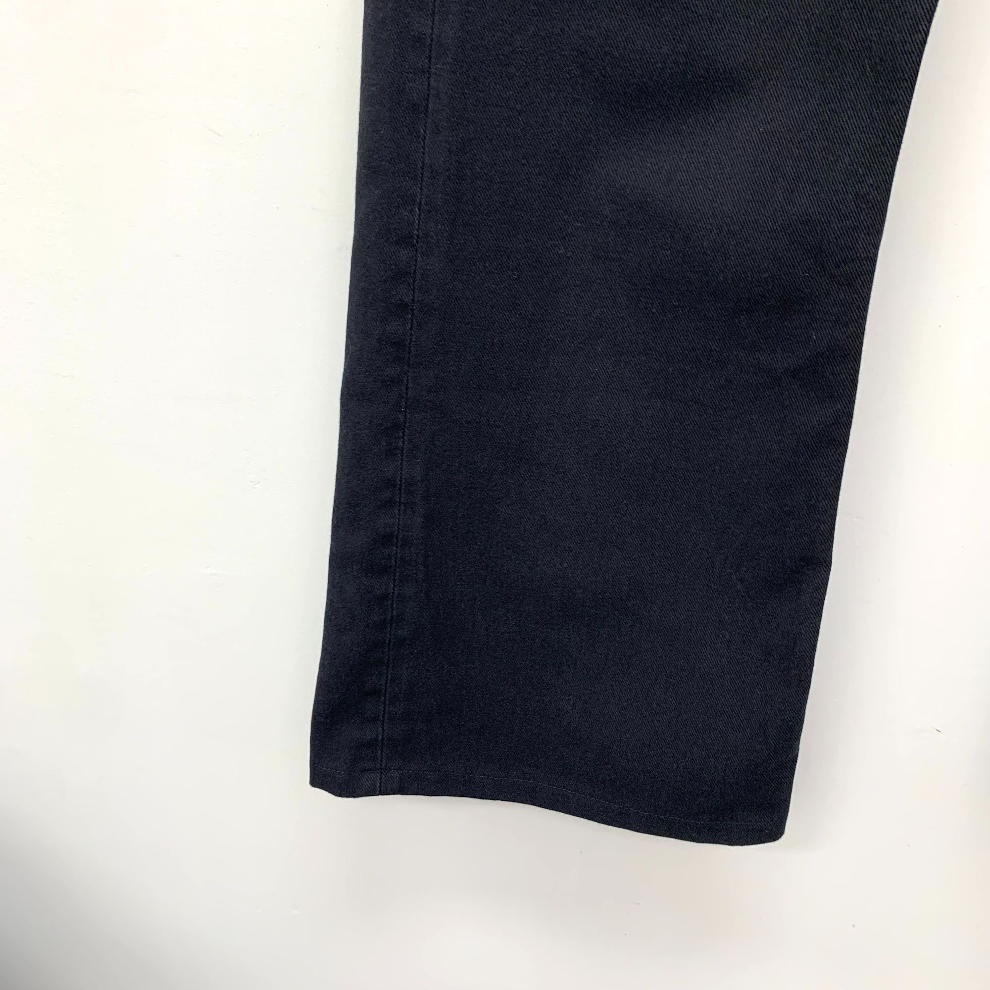 Balenciaga BALENCIAGA GARDE-ROBE Black Wide Leg Cotton Denim Trousers M Size US 31 - 5 Thumbnail
