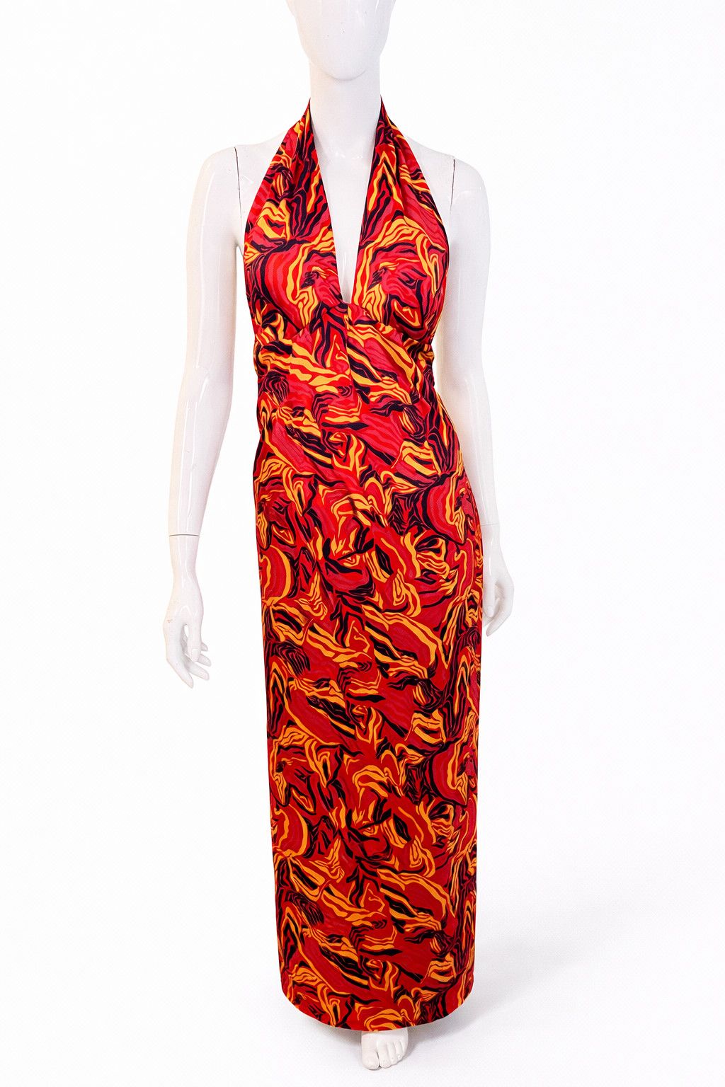 Versace Gianni Versace Couture Halter Neck Maxi Flame Evenig Dress Size M / US 6-8 / IT 42-44 - 1 Thumbnail