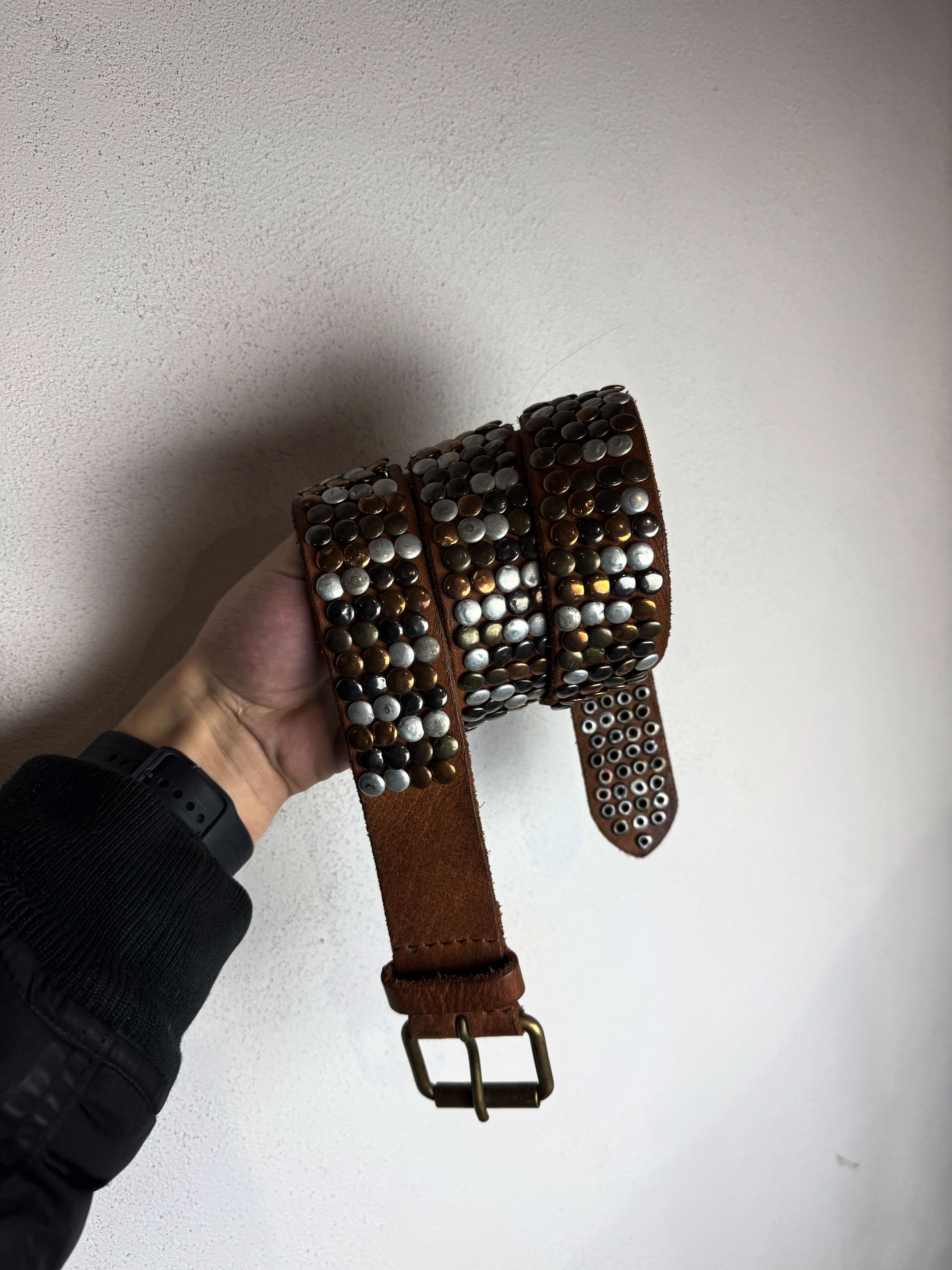 Hysteric Glamour Japanese Style Biker Metal Real Leather Belt 90s y2K Size ONE SIZE - 2 Thumbnail