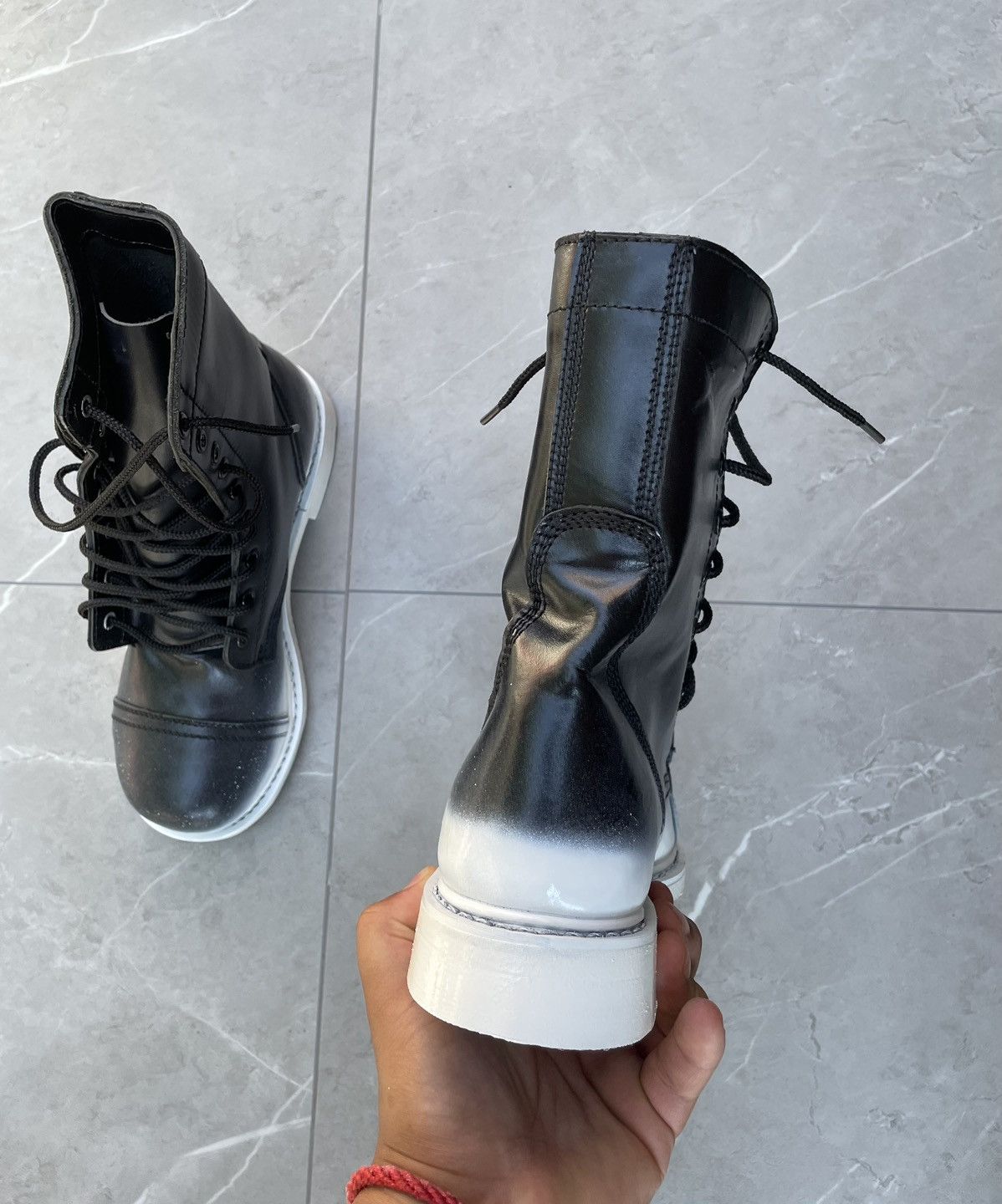 Vintage Opium Leather Combat Boots