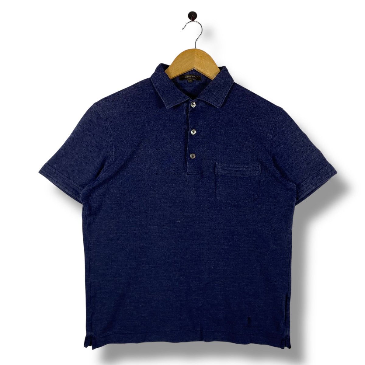 Japanese Brand × Mackintosh MACKINTOSH LONDON Indigo Pocket Polo Shirt Large Size Size US L / EU 52-54 / 3 - 1 Thumbnail