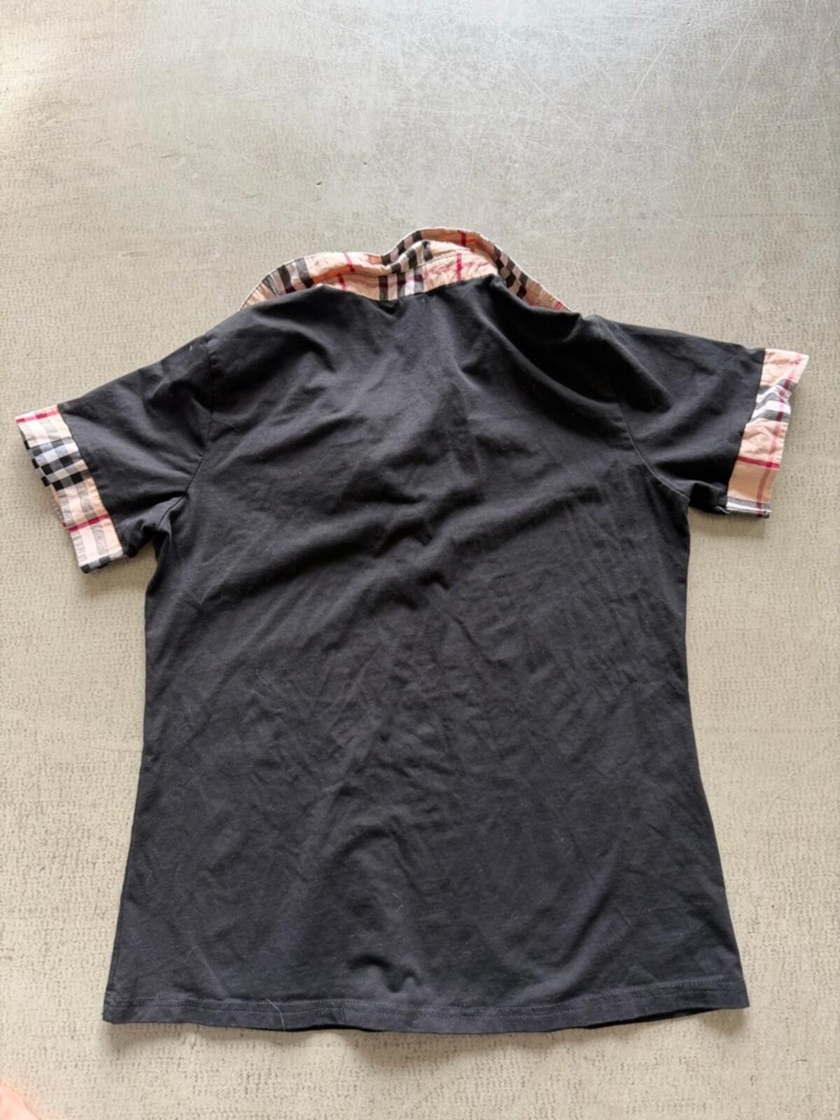 Wilson Designer Style Inspired Plaid Collar Polo / Black Golf Top Size M / US 6-8 / IT 42-44 - 5 Thumbnail