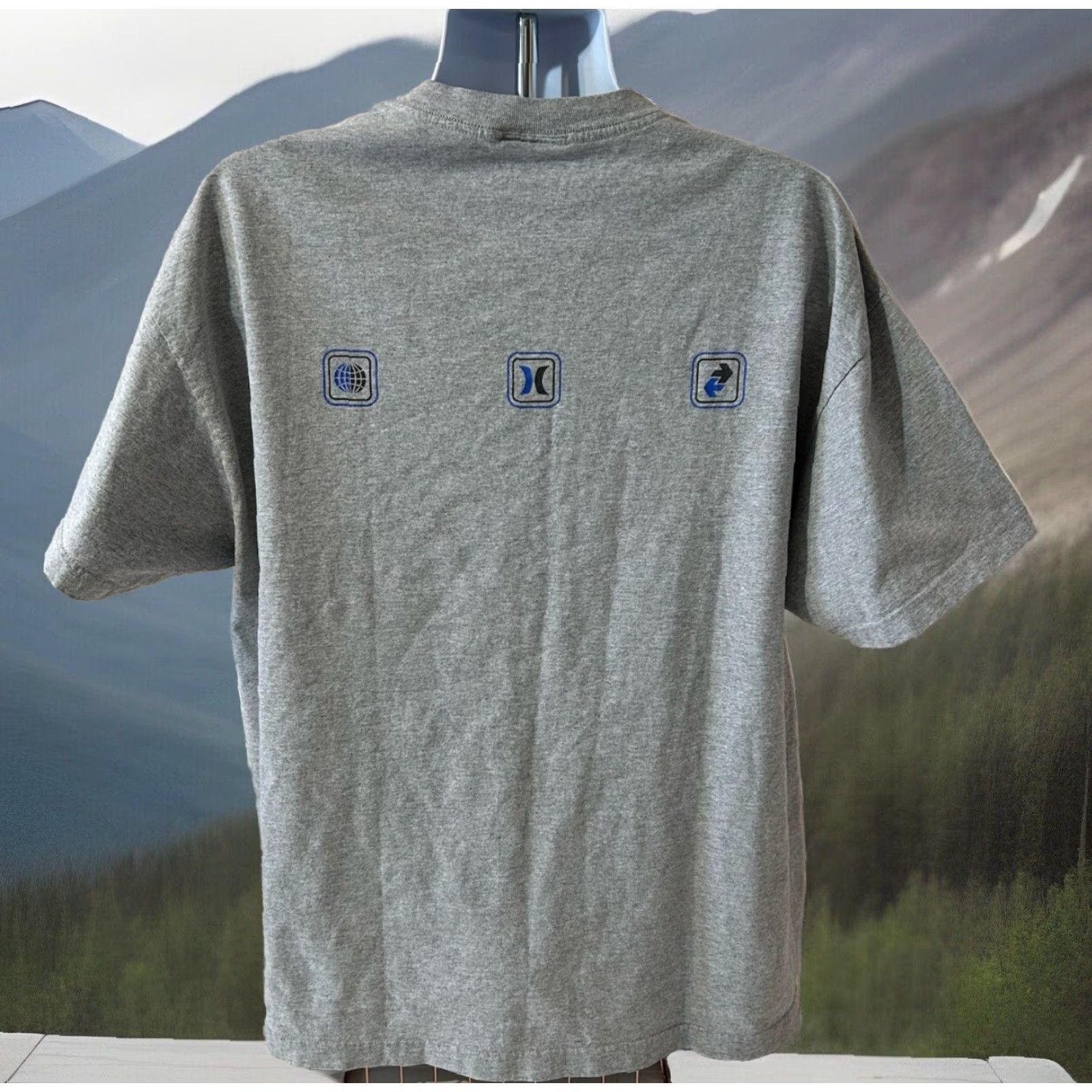 Hurley VINTAGE Hurley International Shirt Men 2XL Gray Short Sleeve Double Sided USA Crew Neck T-Shirt Hurley Beach Surf Logo Solid Cotton Polyester Size US XXL / EU 58 / 5 - 6 Thumbnail