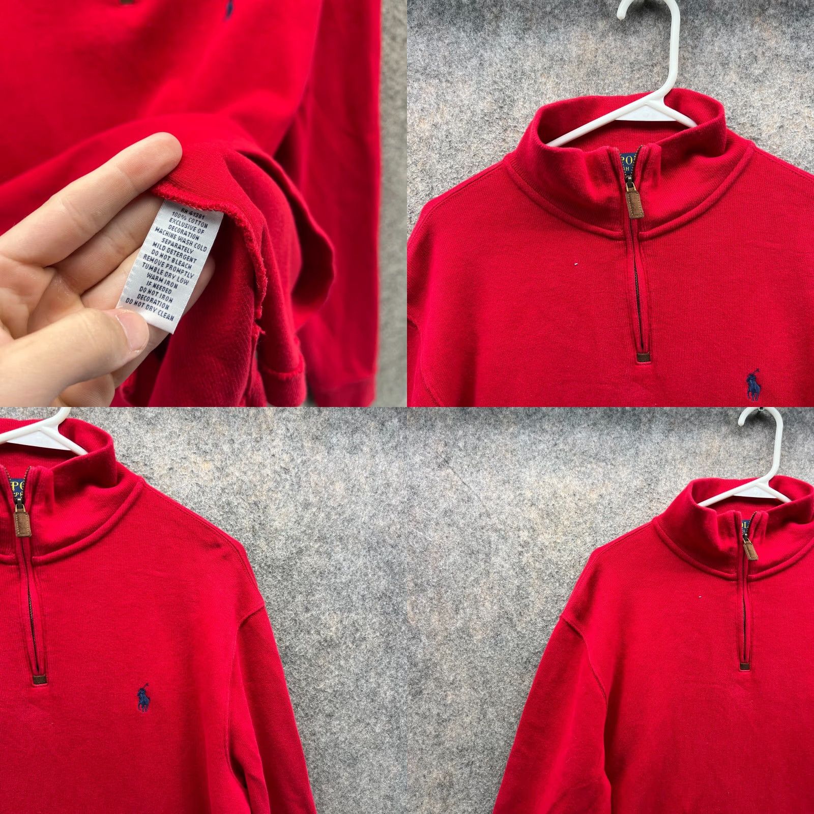 Polo Ralph Lauren VINTAGE Polo Ralph Lauren Sweater Men Medium Red Pullover Fleece Logo Sweatshirt Pony Size US M / EU 48-50 / 2 - 8 Thumbnail