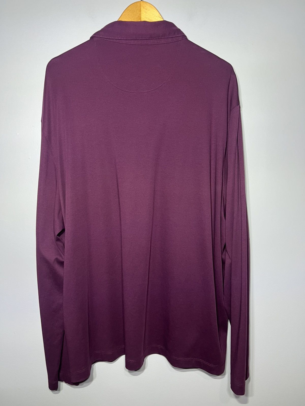 UNTUCKit UNTUCKit Mens 3XL Damaschino Long Sleeve Polo Shirt Purple Size US XXL / EU 58 / 5 - 4 Thumbnail