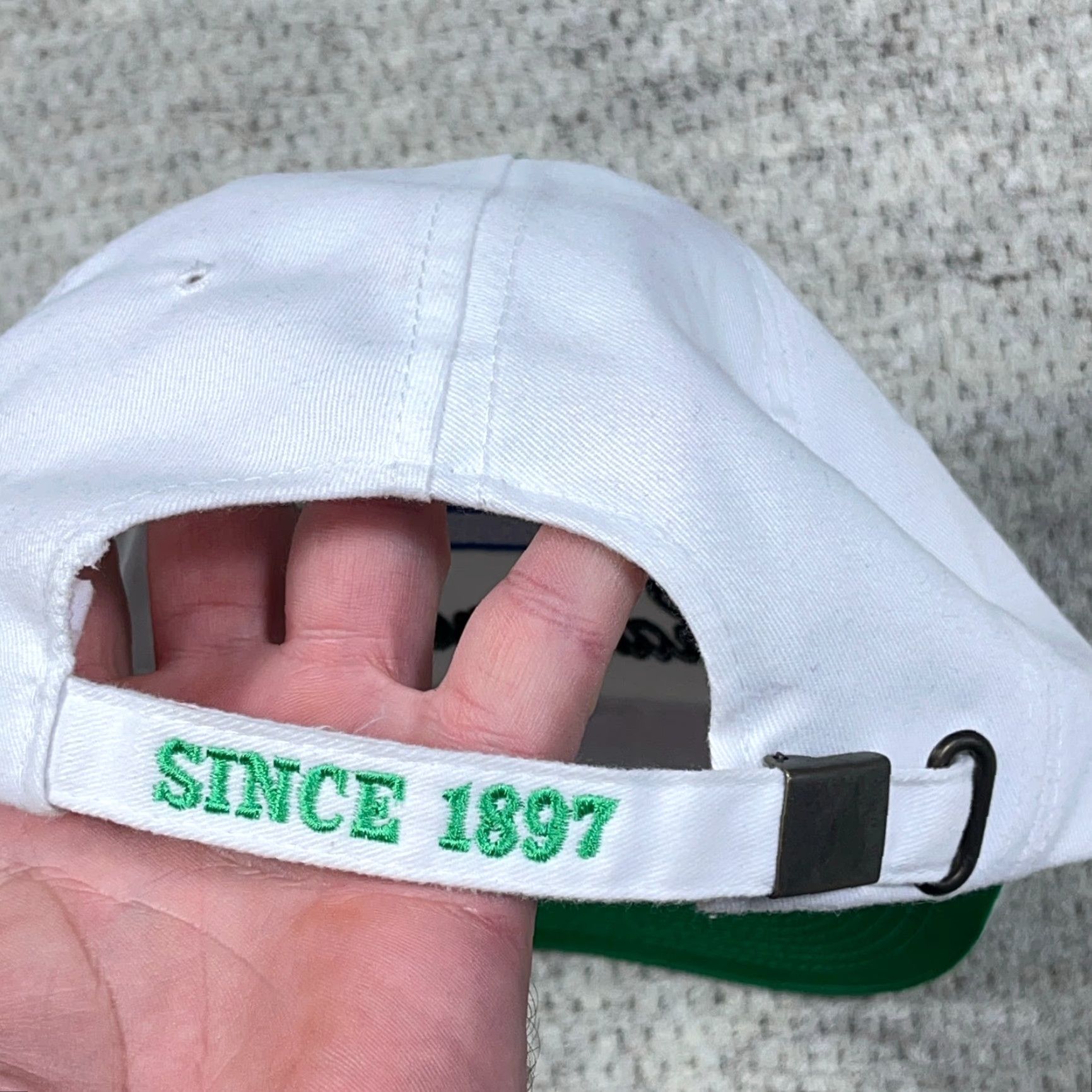 Vintage Vintage Shakespeare Hat Cap Strap Back Fishing Dad White Green Adjustable Adult Cap Size ONE SIZE - 6 Thumbnail