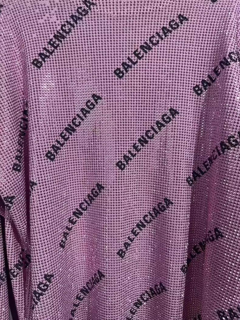 Balenciaga Balenciaga Full rhinestone logo pink knitted long sleeve Size S / US 4 / IT 40 - 3 Thumbnail