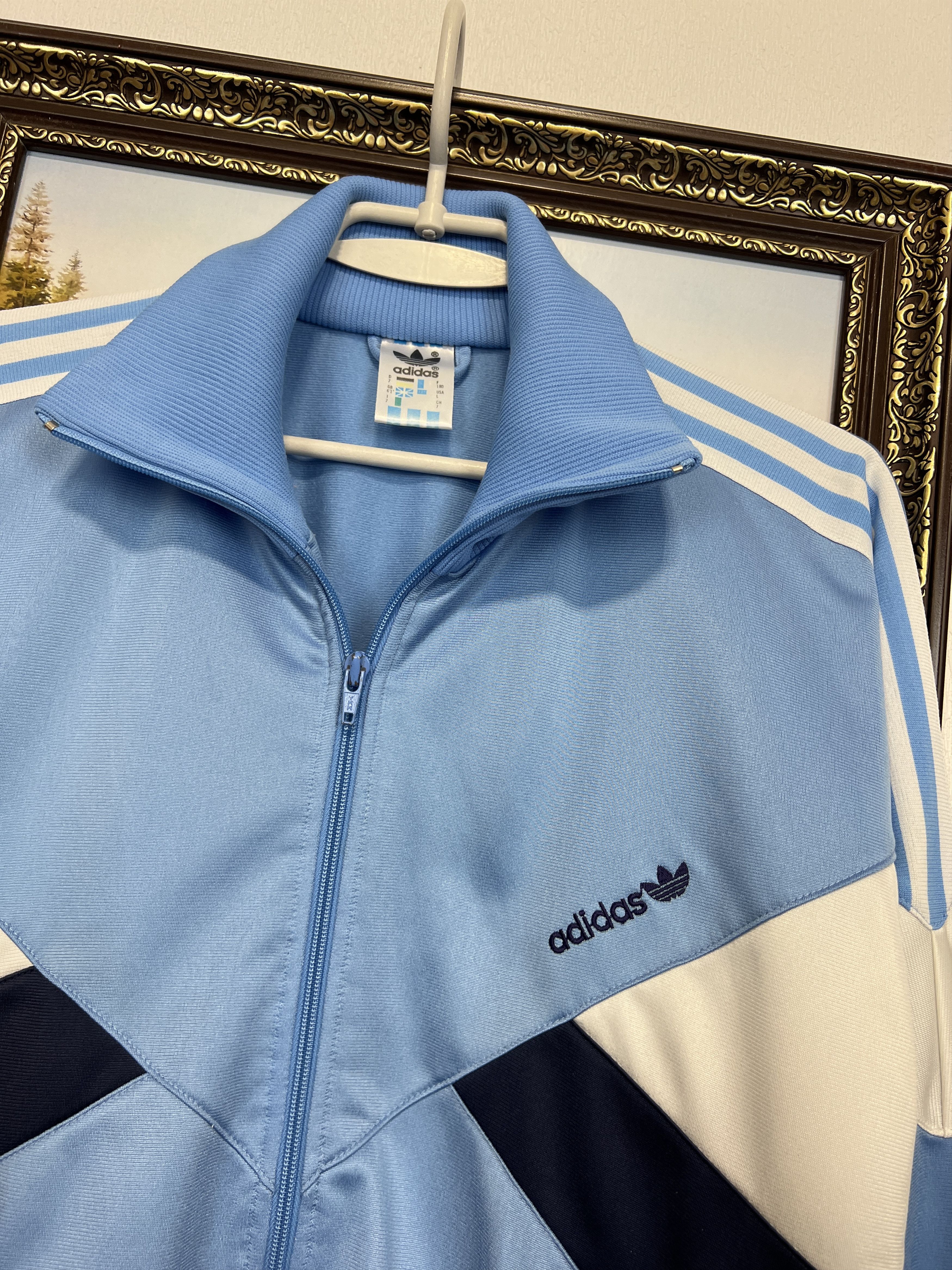 Adidas Vintage 90's White Blue Jacket Rare Track Top Y2K Hype Size US L / EU 52-54 / 3 - 3 Thumbnail