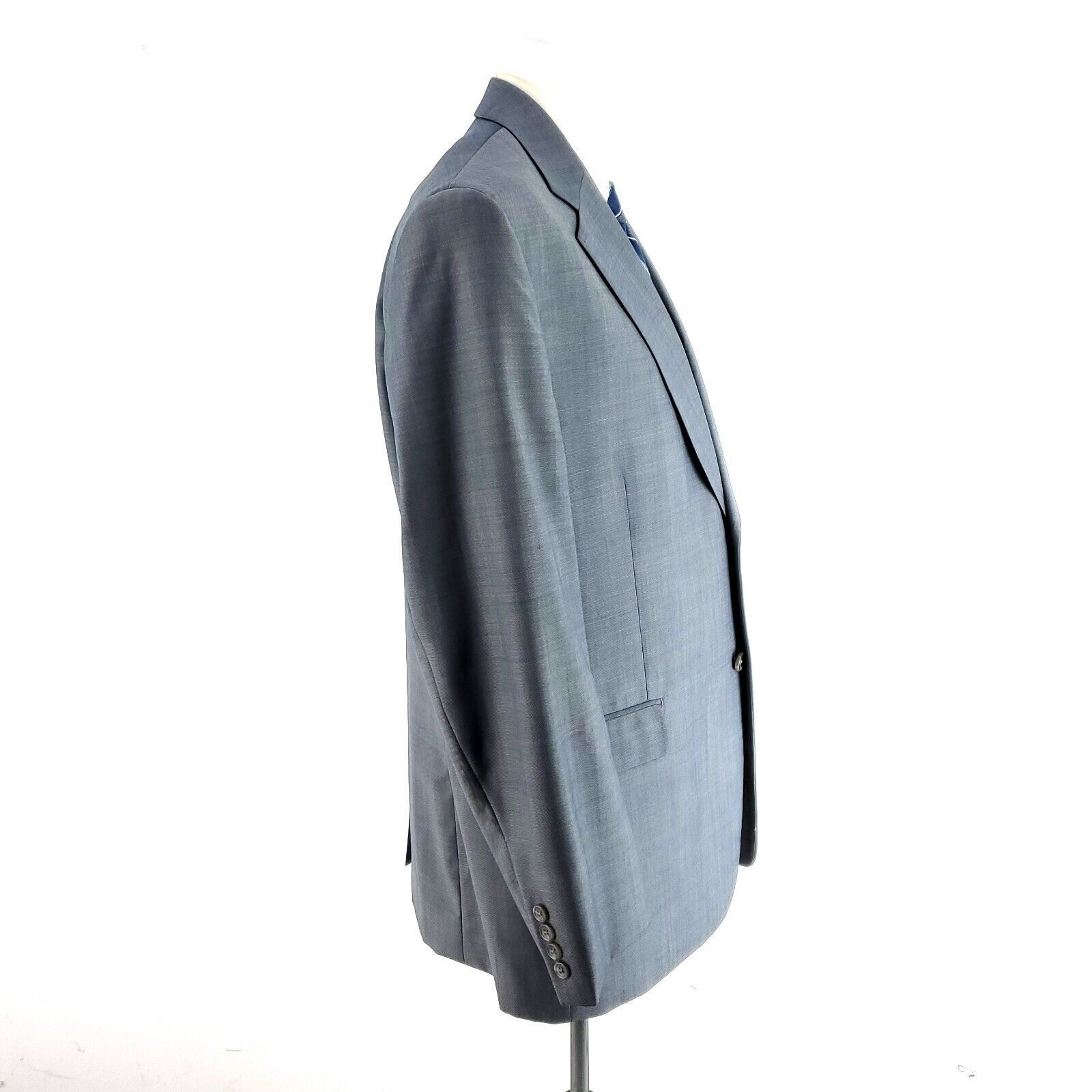 Joseph Abboud Joseph Abboud Wool 2 Button 2 Piece Suit 42R Blue Birdseye 3 Size 42R - 7 Thumbnail