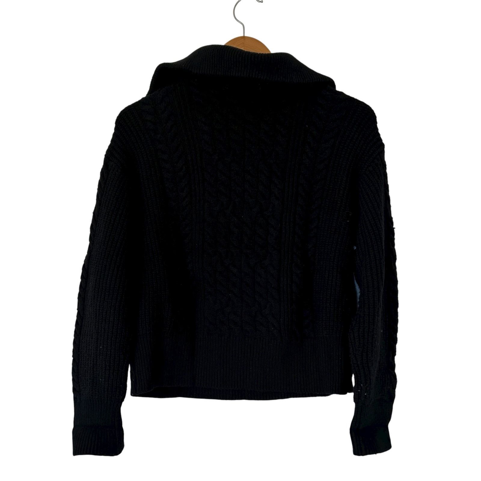 Other Nili Lotan for Target Black Knit Quarter Zip Sweater Sz XXS Size XXS / US 00 / IT 34 - 4 Thumbnail