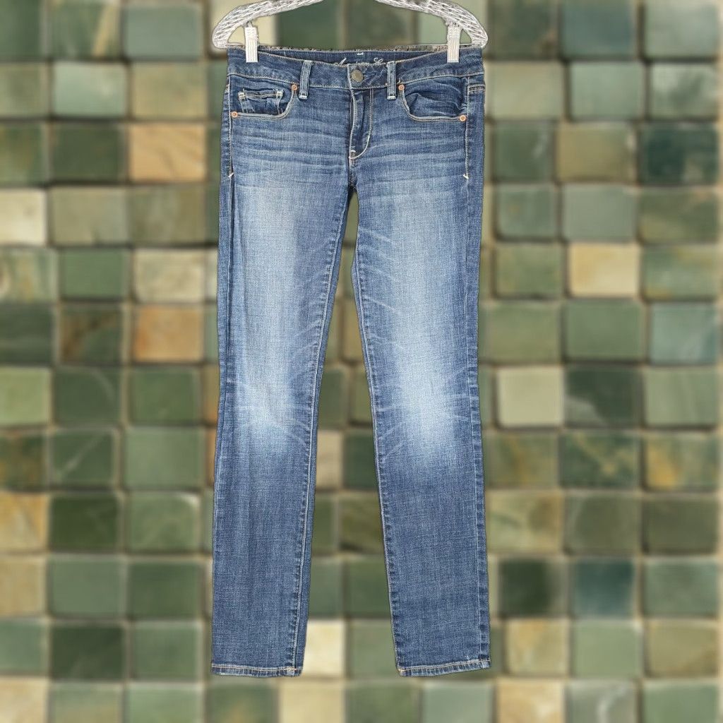 American Eagle Outfitters AMERICAN EAGLE Jeans WOMENS Skinny Stretch Blue Size 6 30x31 INSEAM 31in Blue Denim Womens Clothing Size 28" / US 6 / IT 42 - 1 Thumbnail