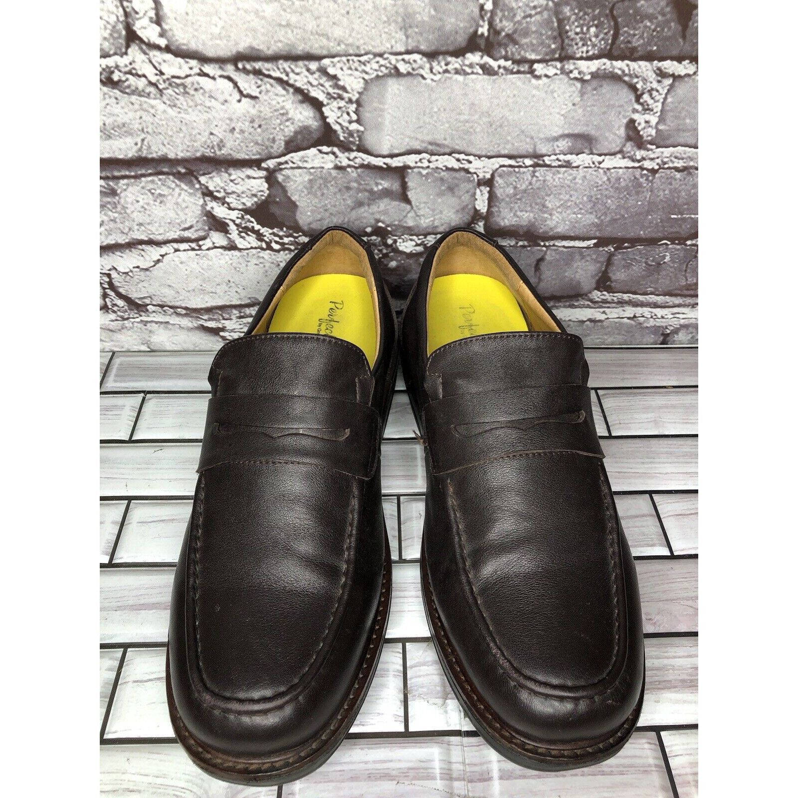 Other Gravity Defyer Ludvig Brown Leather Slip On Loafers Shoes Me Size US 8 / EU 41 - 2 Thumbnail