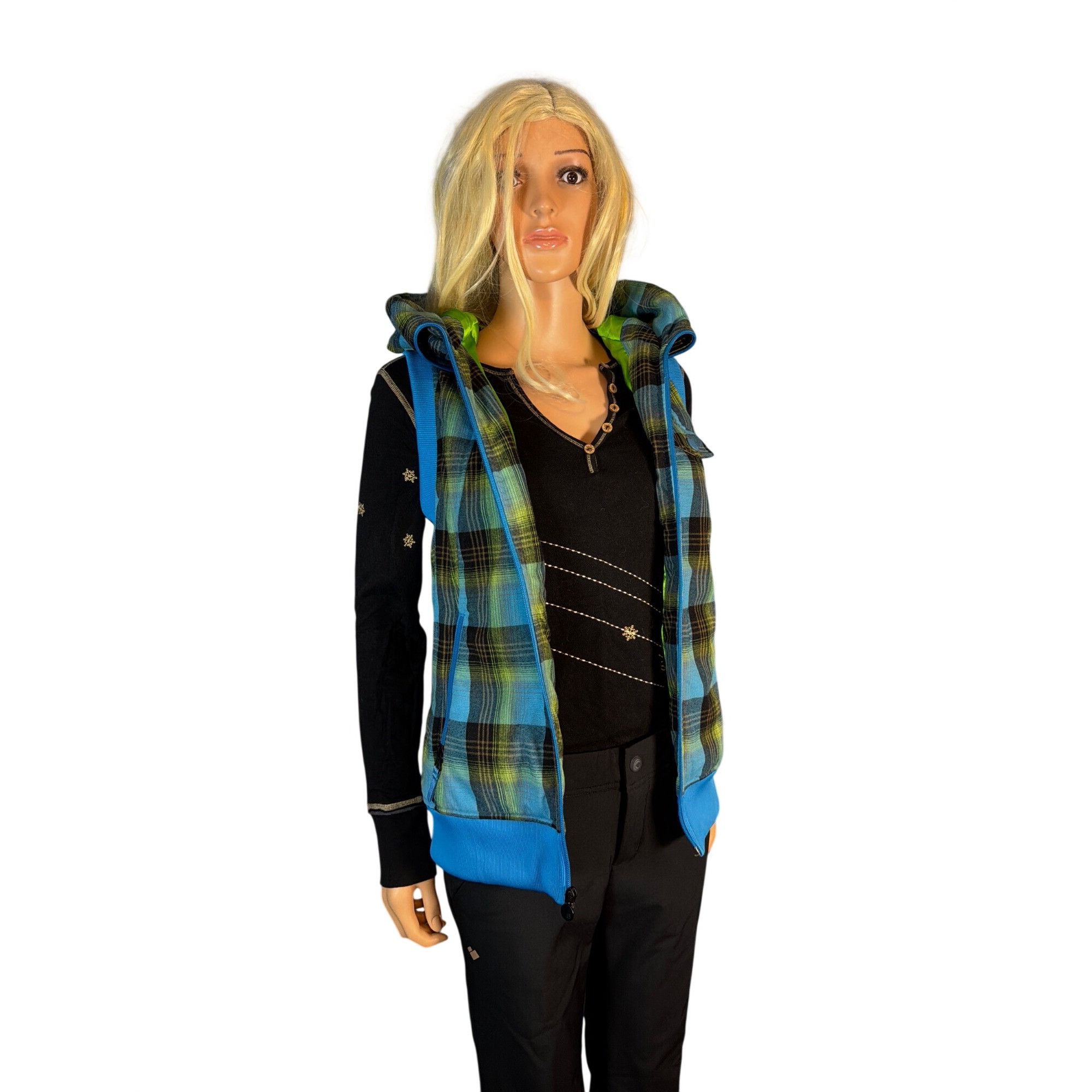 Burton Burton Dryride Vest Women’s S Blue Green Plaid Zip Up Hoodie Size S / US 4 / IT 40 - 21 Thumbnail