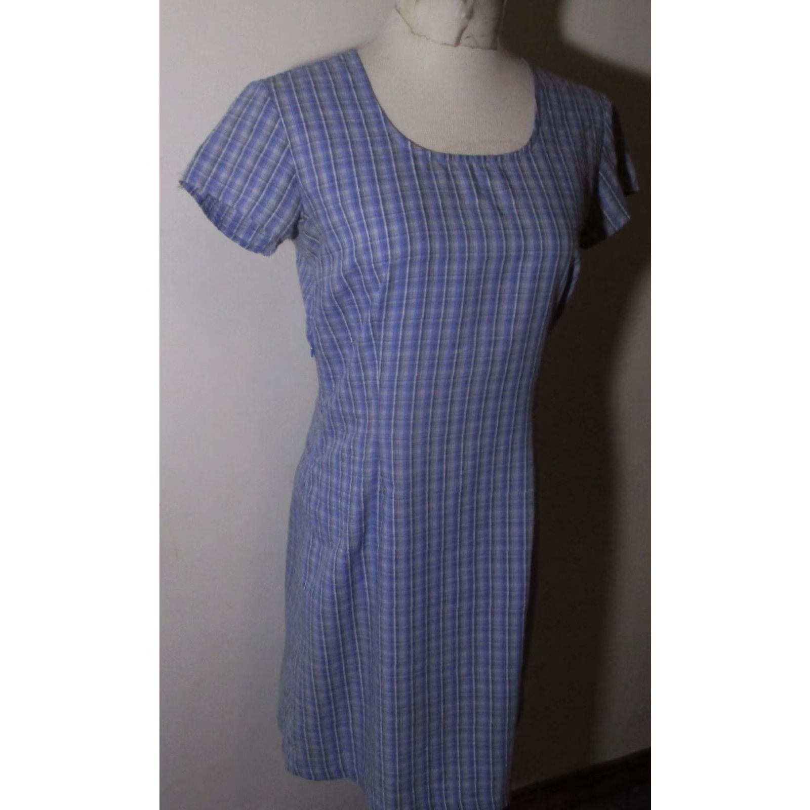 Patagonia PATAGONIA Women's Dress Shirt Dress Sleeve Short Knee Length Blue 8 Casual Knit Cotton Blend 35% Cotton 65% Polyester Vintage No Mens Womens Size 30" / US 8 / IT 44 - 3 Thumbnail
