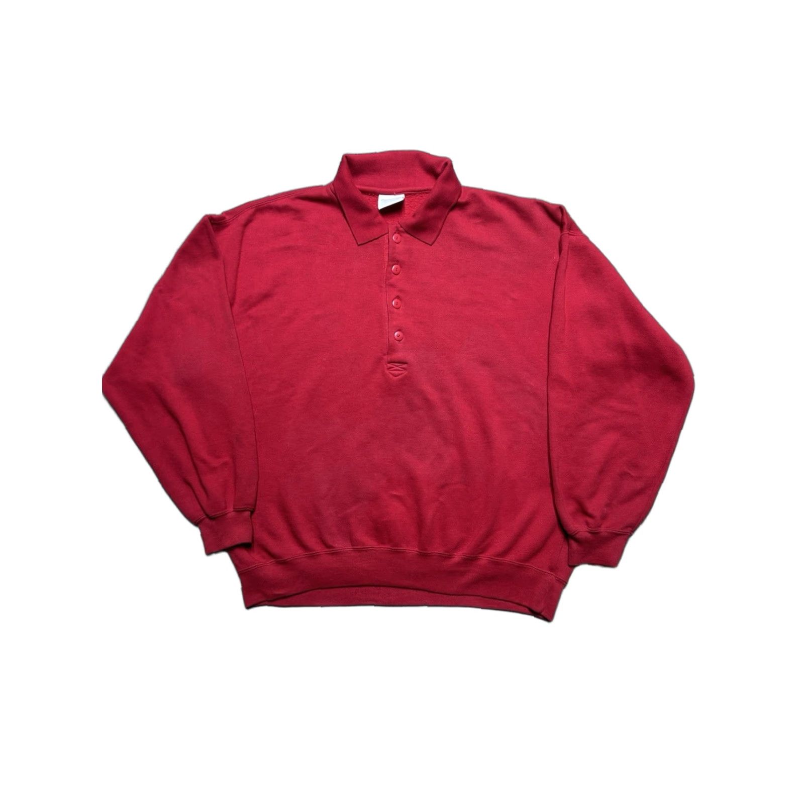 Vintage VINTAGE Sweatshirt Henley pullover cheetah red 1/4 button adult large Mens Size US L / EU 52-54 / 3 - 1 Thumbnail
