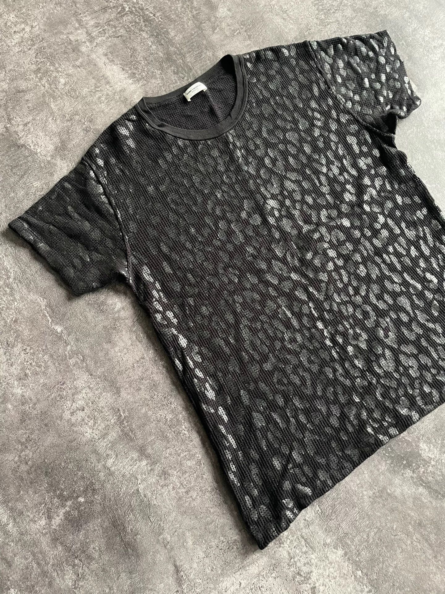 Saint Laurent Paris saint laurent leopard print short sleeve knit. Size L / US 10 / IT 46 - 3 Thumbnail