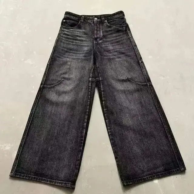 Japanese Brand Vintage embroidered jeans men's tide street relaxed Size US 34 / EU 50 - 1 Thumbnail