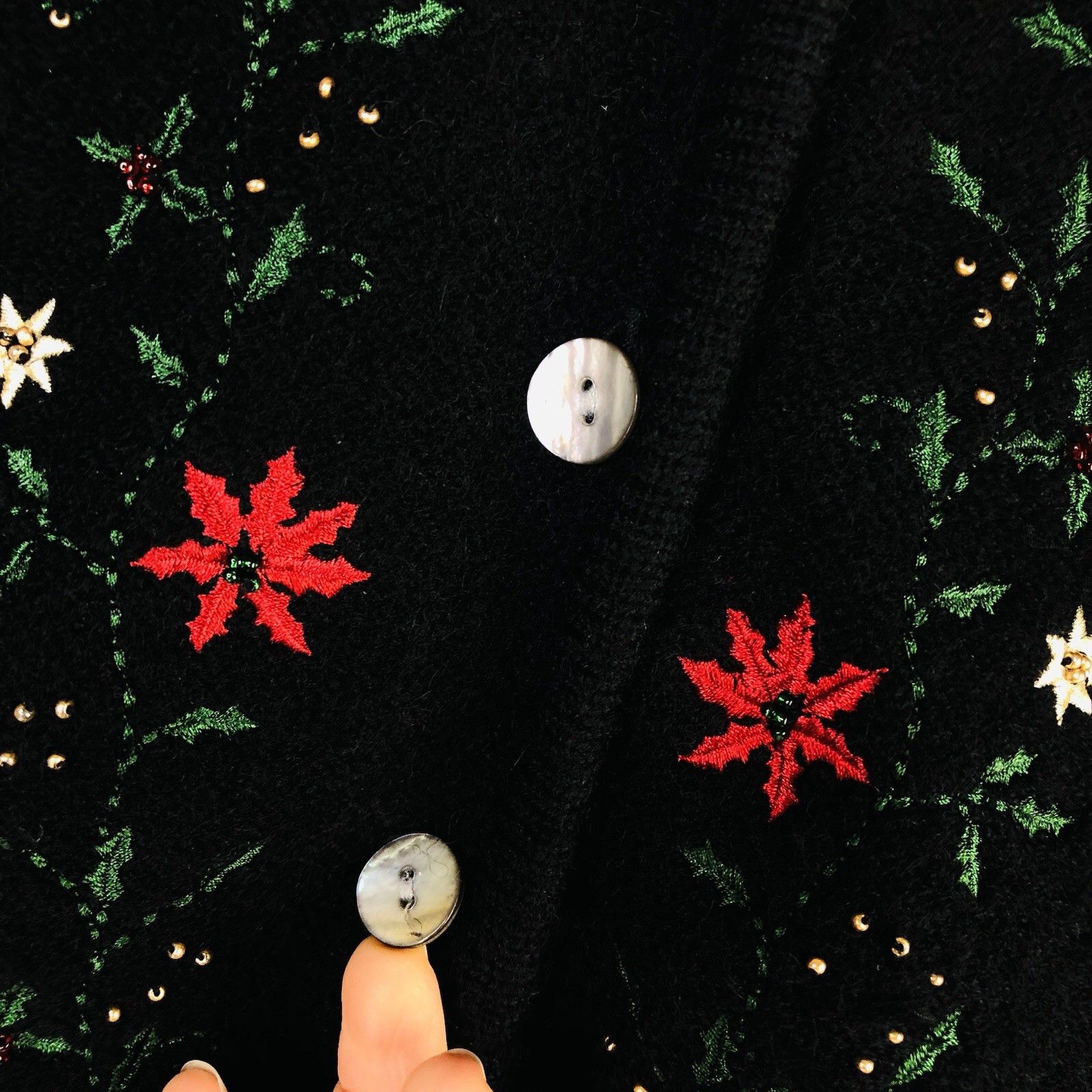 Other KAREN SCOTT Grandma Wool Christmas Cardigan Sweater Sz PS Size XS / US 0-2 / IT 36-38 - 5 Thumbnail