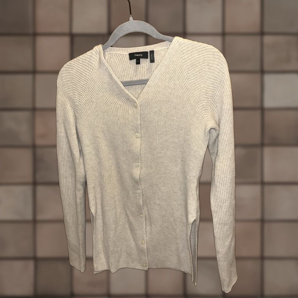 Theory Theory Cardigan Contoured Cashmere Beige Size P Women Size S / US 4 / IT 40 - 1 Thumbnail
