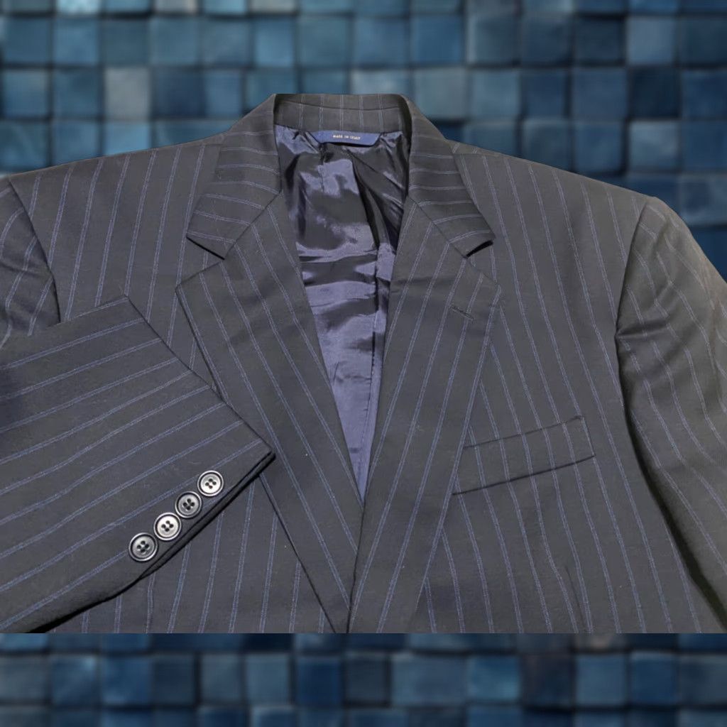 Brooks Brothers Brooks Brothers Blazer Mens 41 Blue Striped 100% Wool Single-Breasted Two-Button Madison Jacket Shirt Style Size 42R - 1 Thumbnail