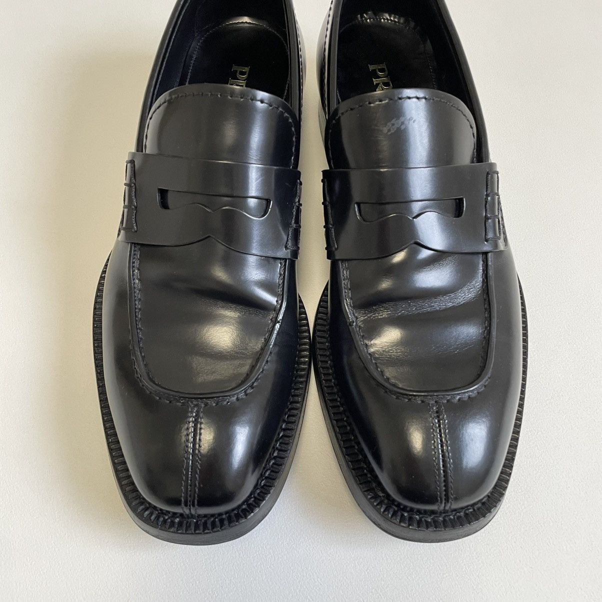 Prada Black Leather ‘Almond Toe’ Loafers Size US 9.5 / EU 42-43 - 4 Thumbnail