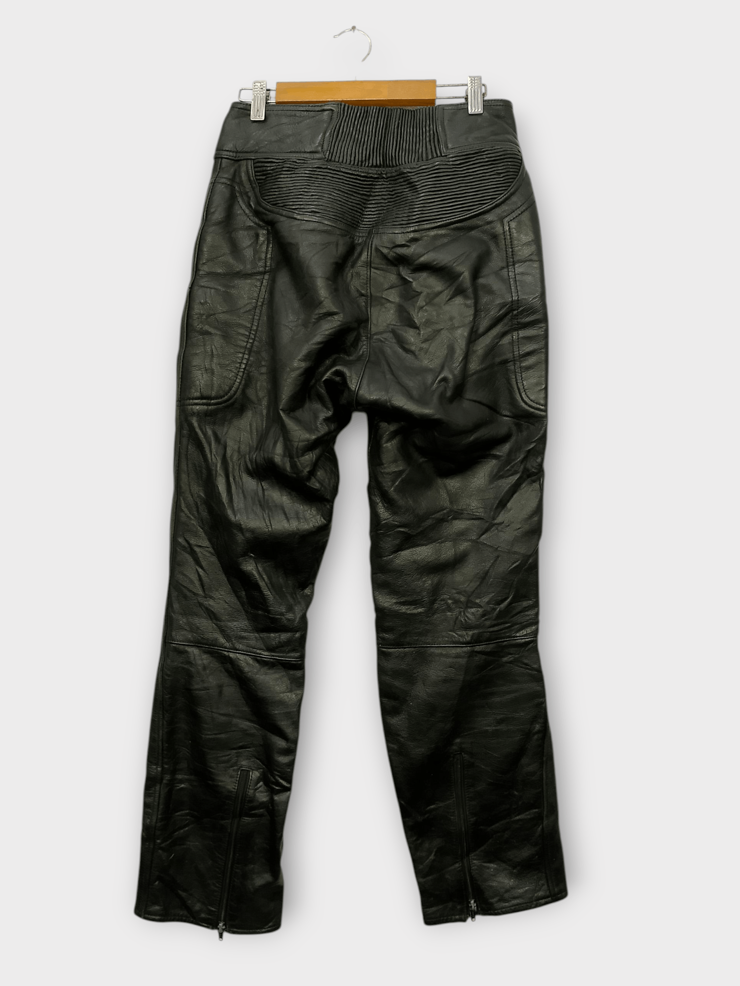 Japanese Brand Vintage 90s NANKAI Leather Motorcycle Pants Size US 30 / EU 46 - 2 Thumbnail